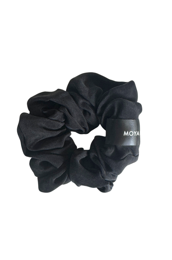 Woven Cupro Scrunchie medium - graphite