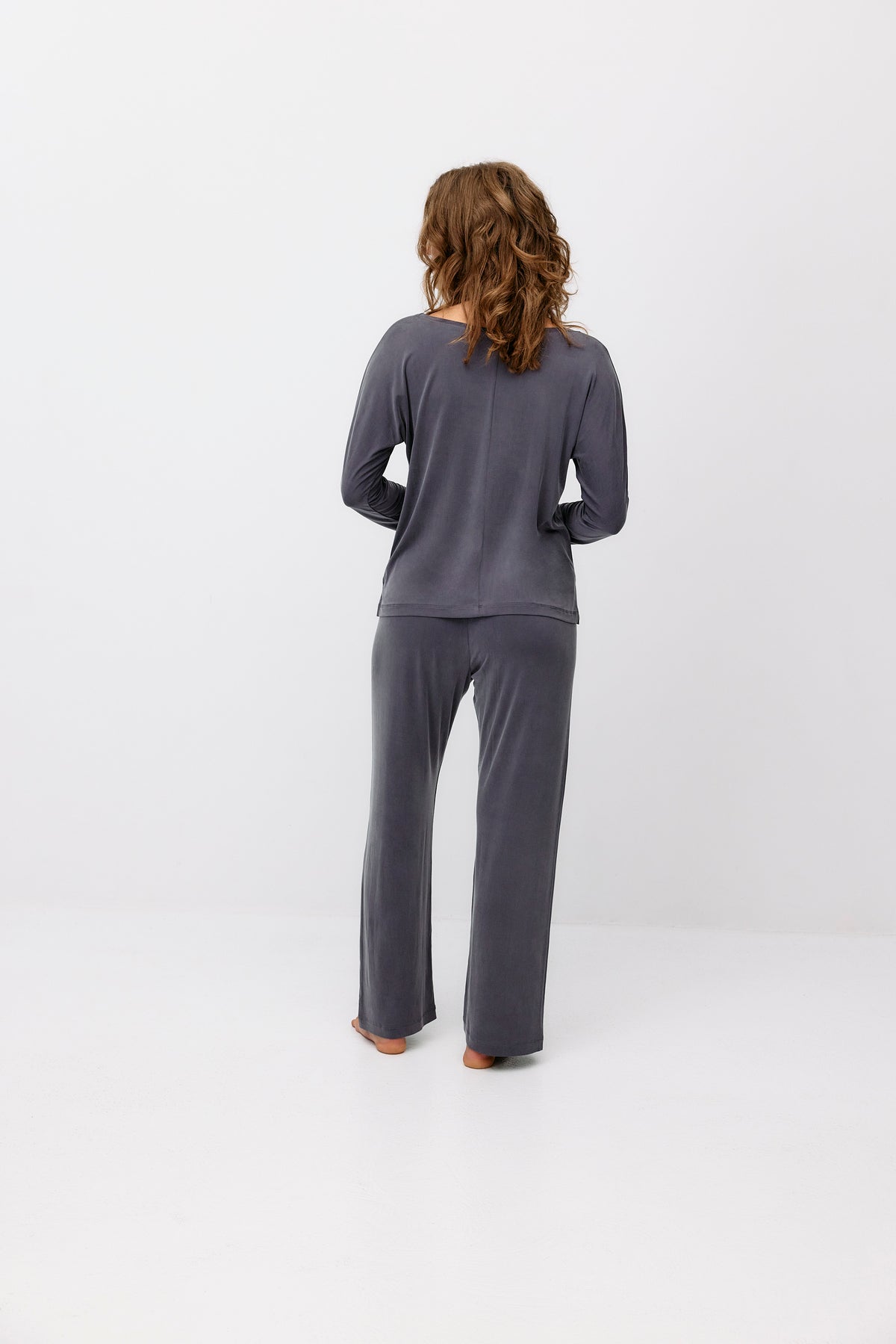 Cupro Plain Top - lila grey