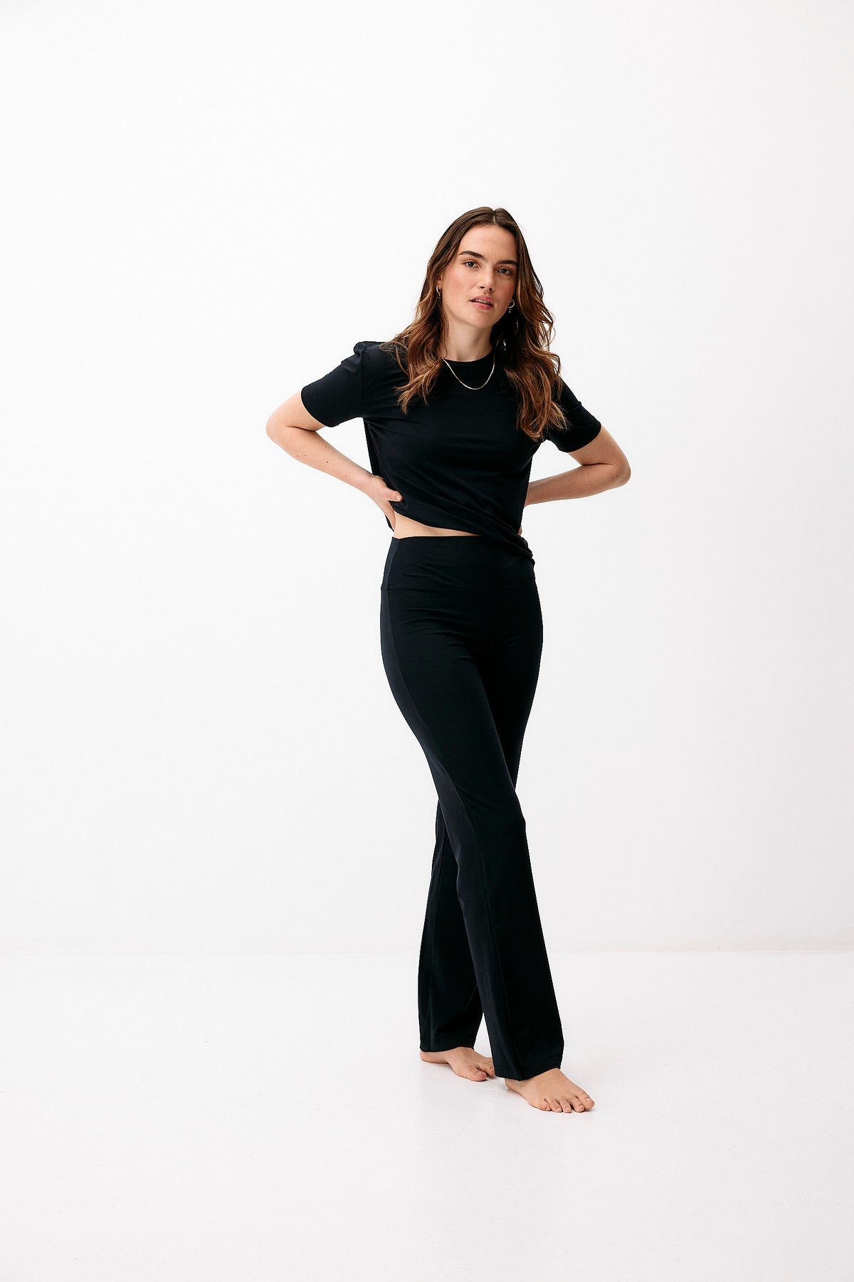 Cupro High Waist Pants - graphite