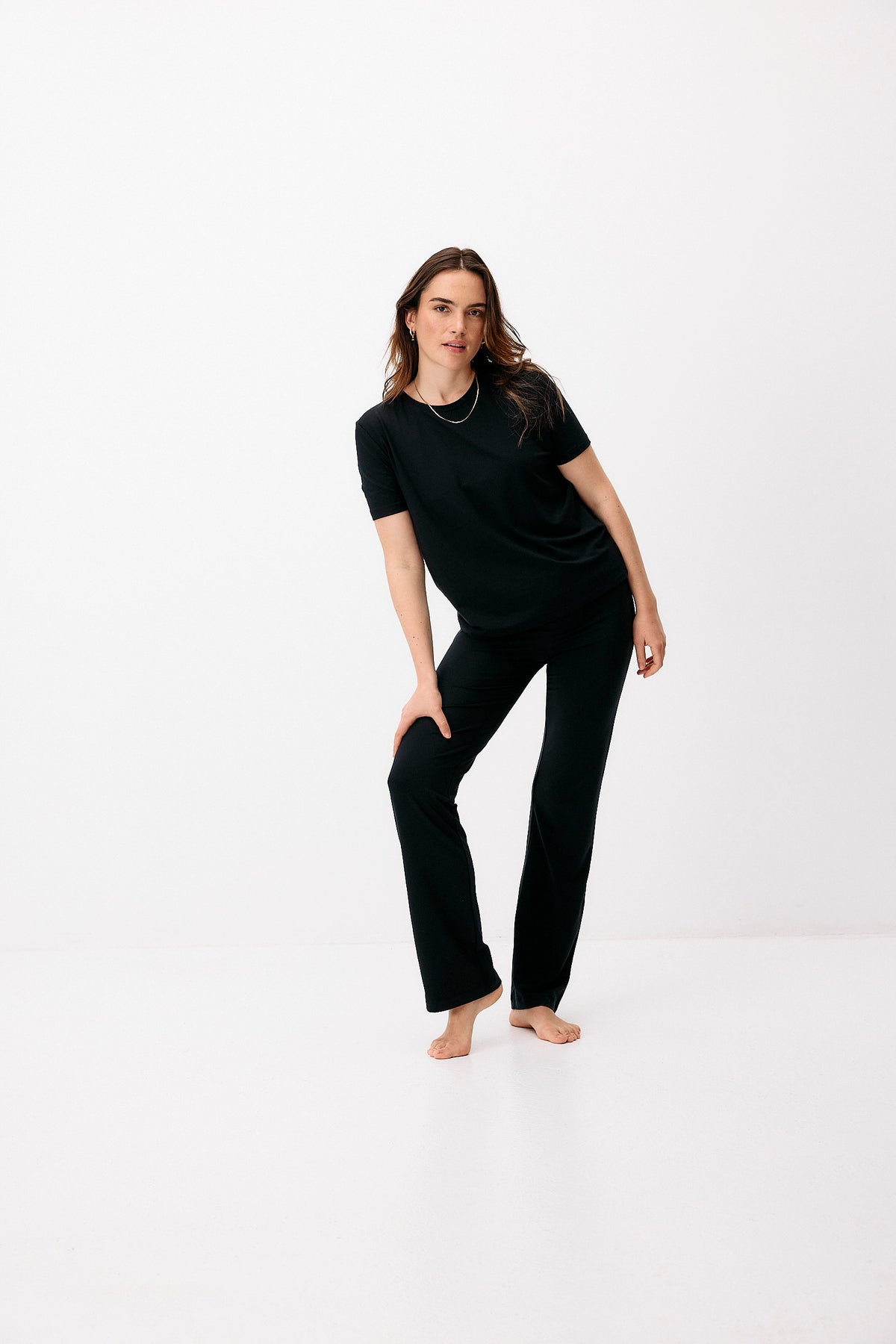 Cupro High Waist Pants - graphite