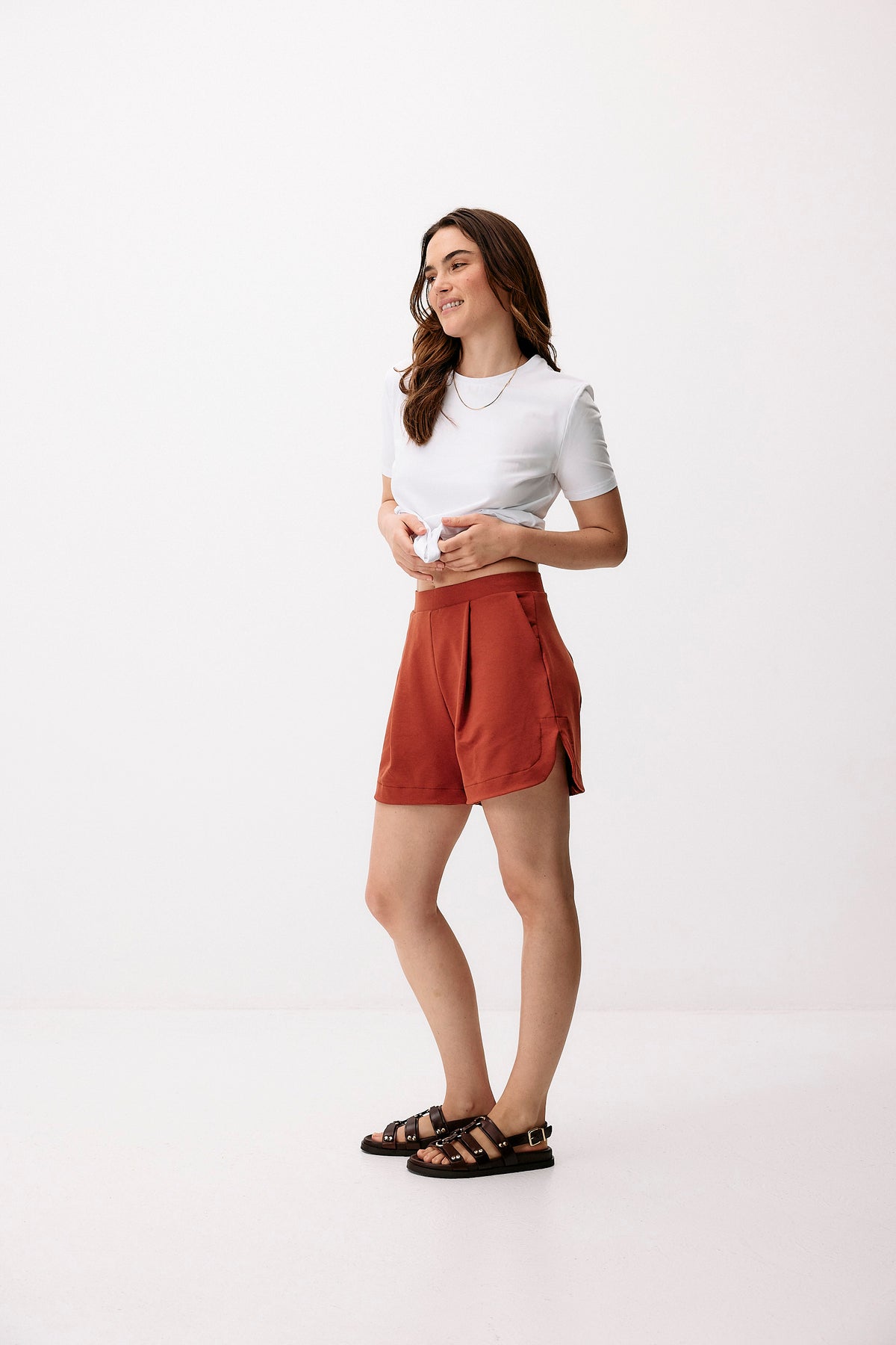 Formal Shorts - red camel