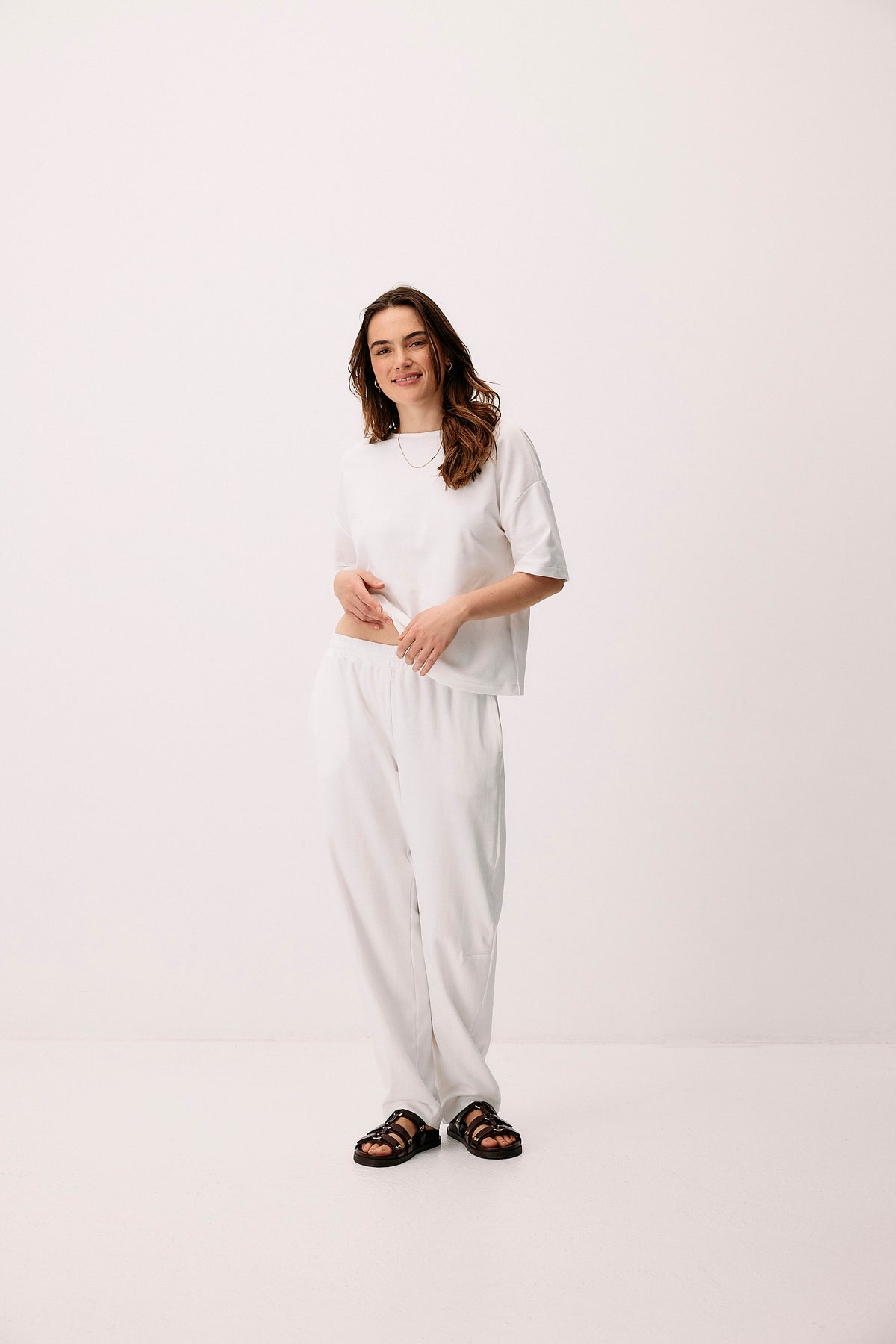 Pure Cotton Leasure Pants - vanilla white