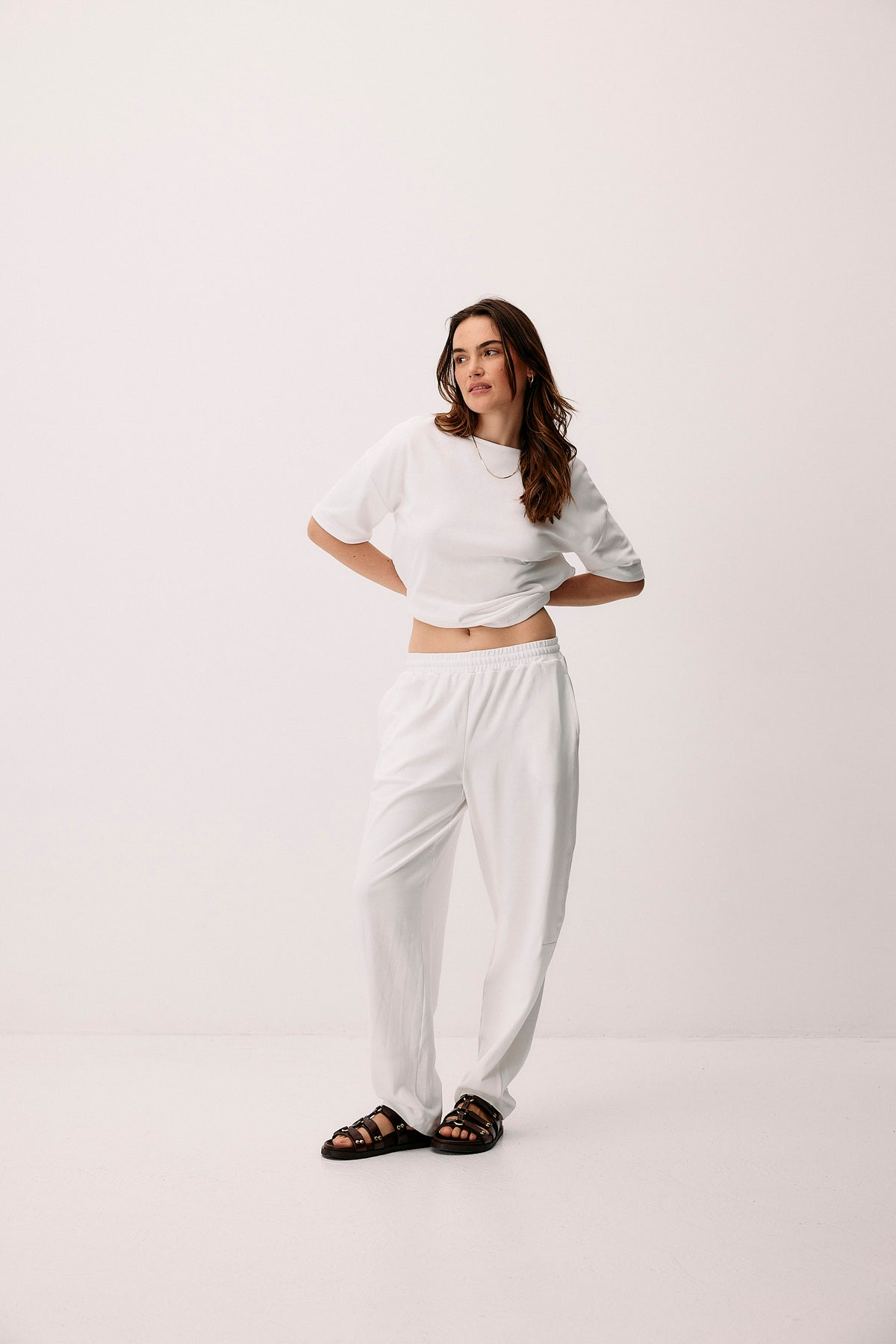 Pure Cotton Leasure Pants - vanilla white