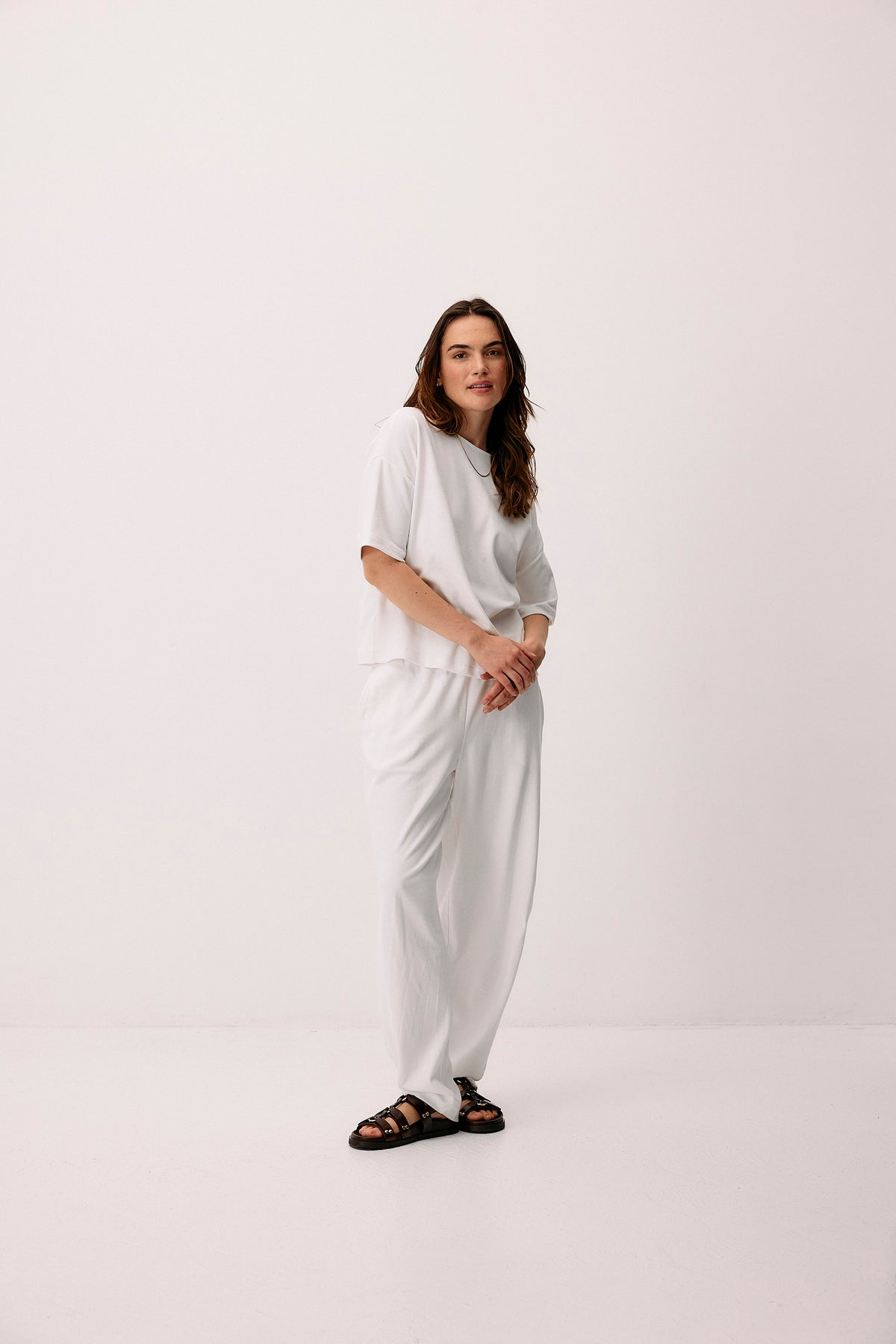 Pure Cotton Leasure Pants - vanilla white