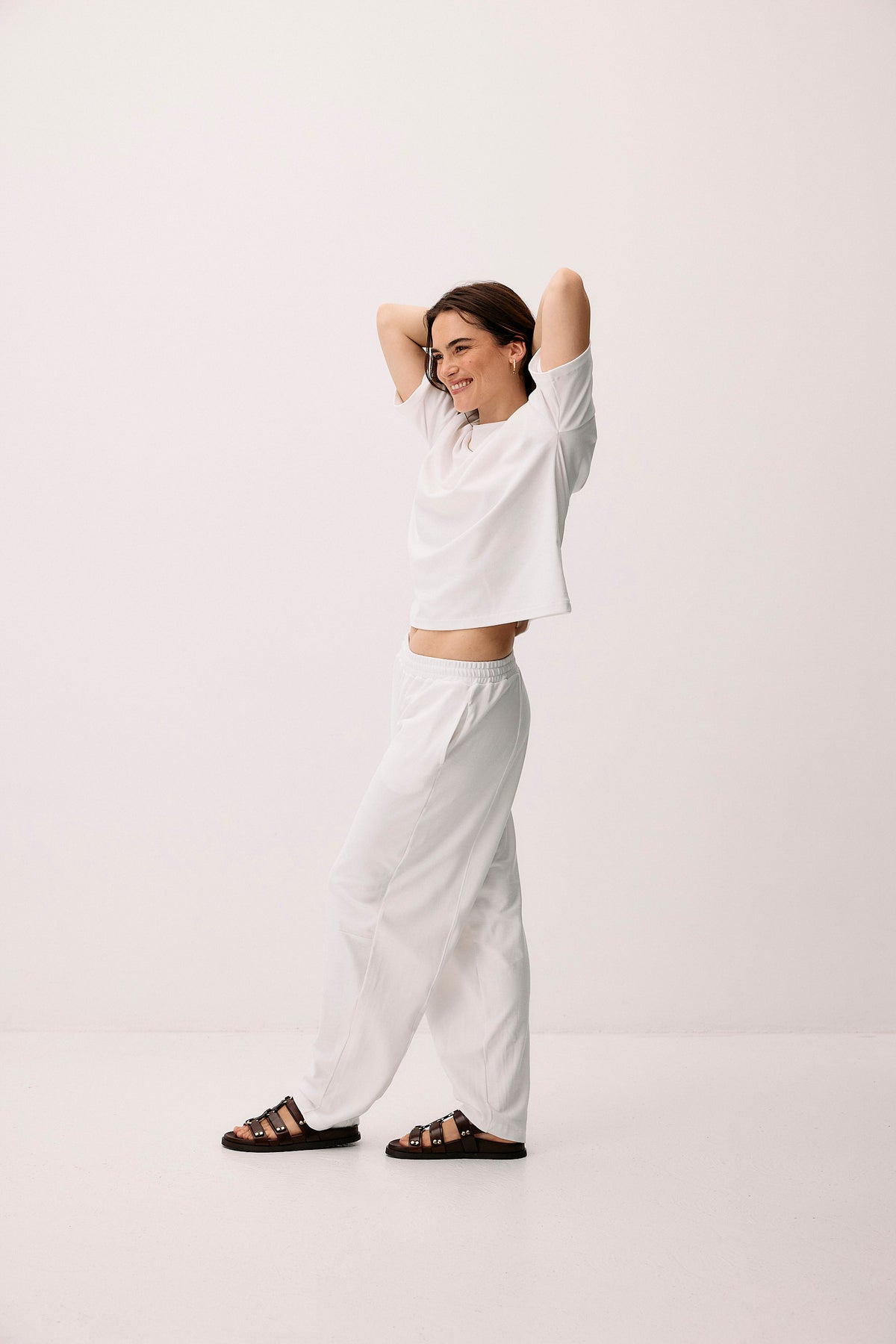 Pure Cotton Leasure Pants - vanilla white