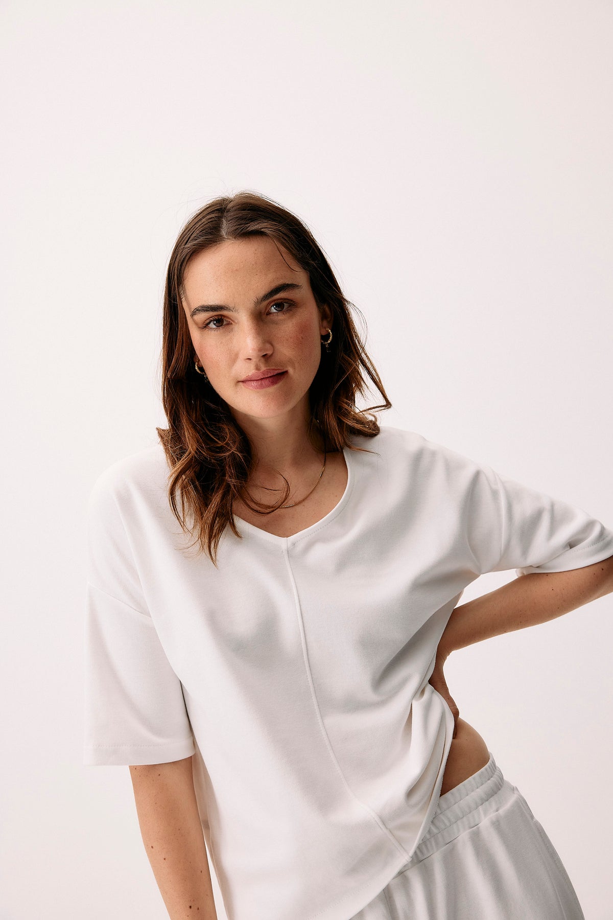 Pure Cotton Reversible Top - vanilla white