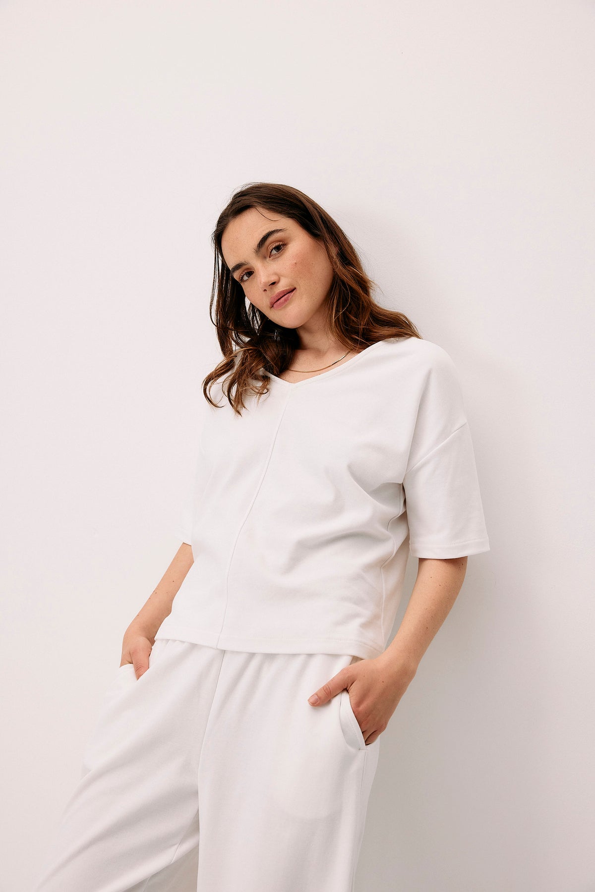 Pure Cotton Reversible Top - vanilla white