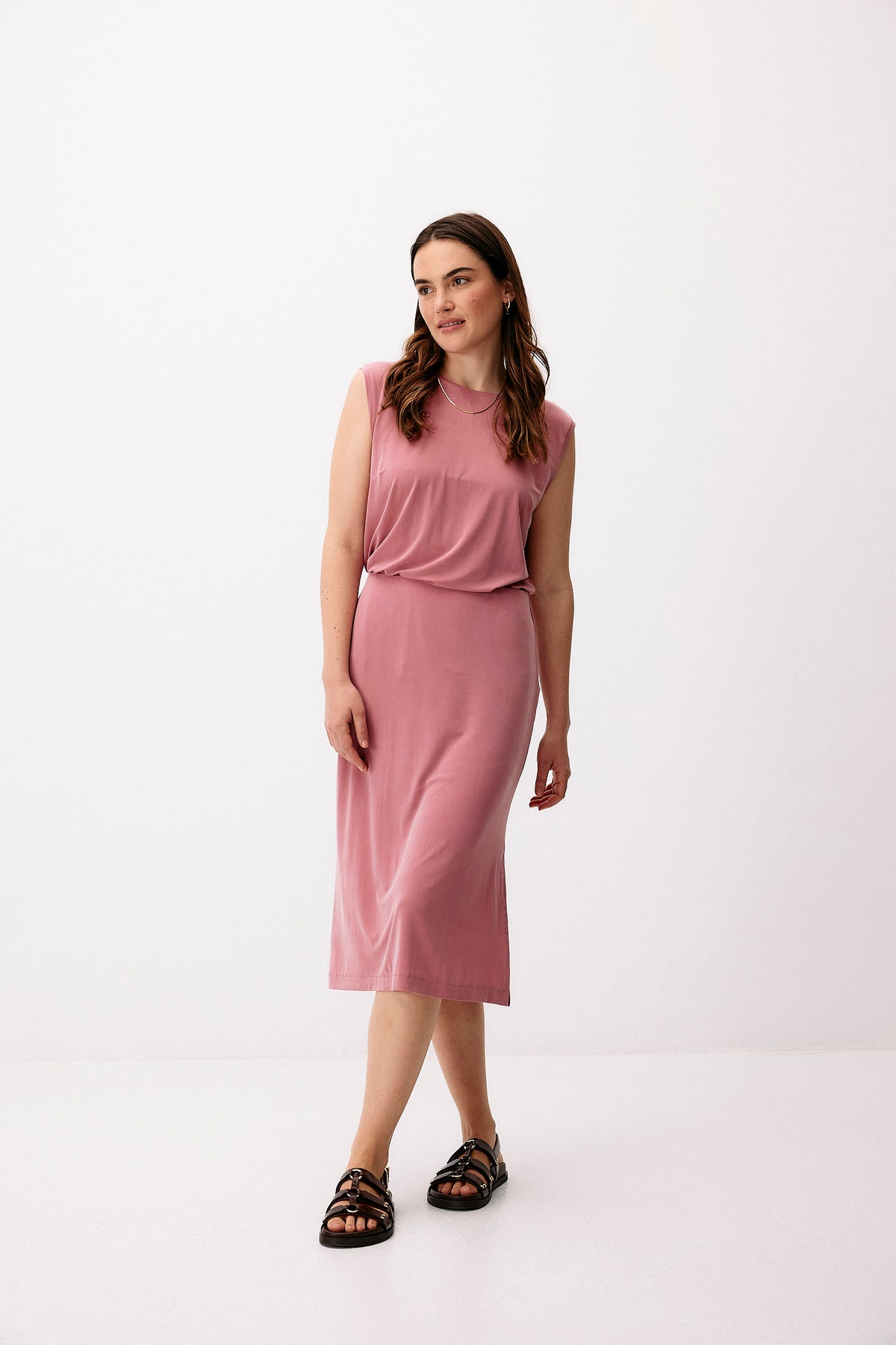 Cupro Midi Skirt - blush rose