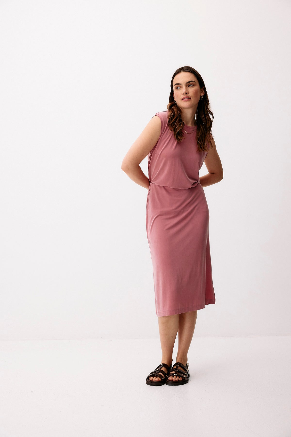 Cupro Midi Skirt - blush rose