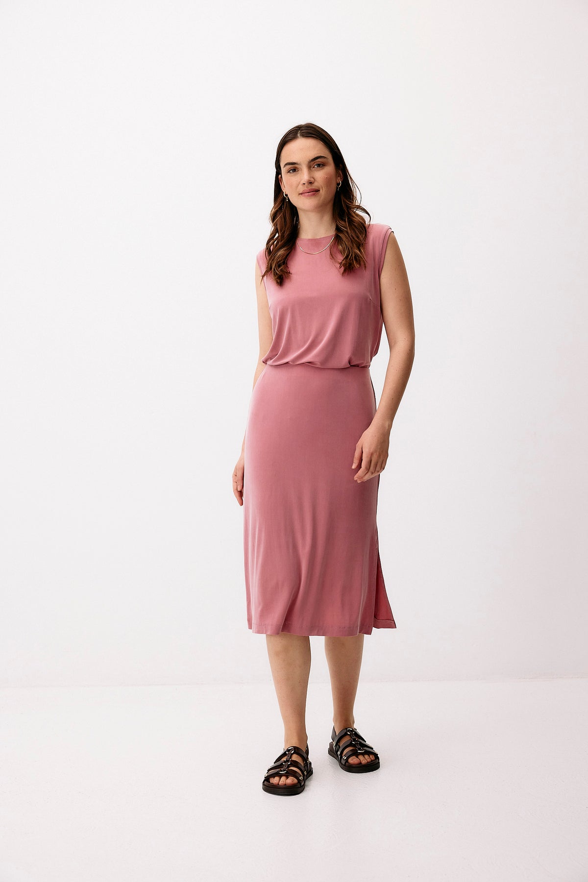 Cupro Midi Skirt - blush rose