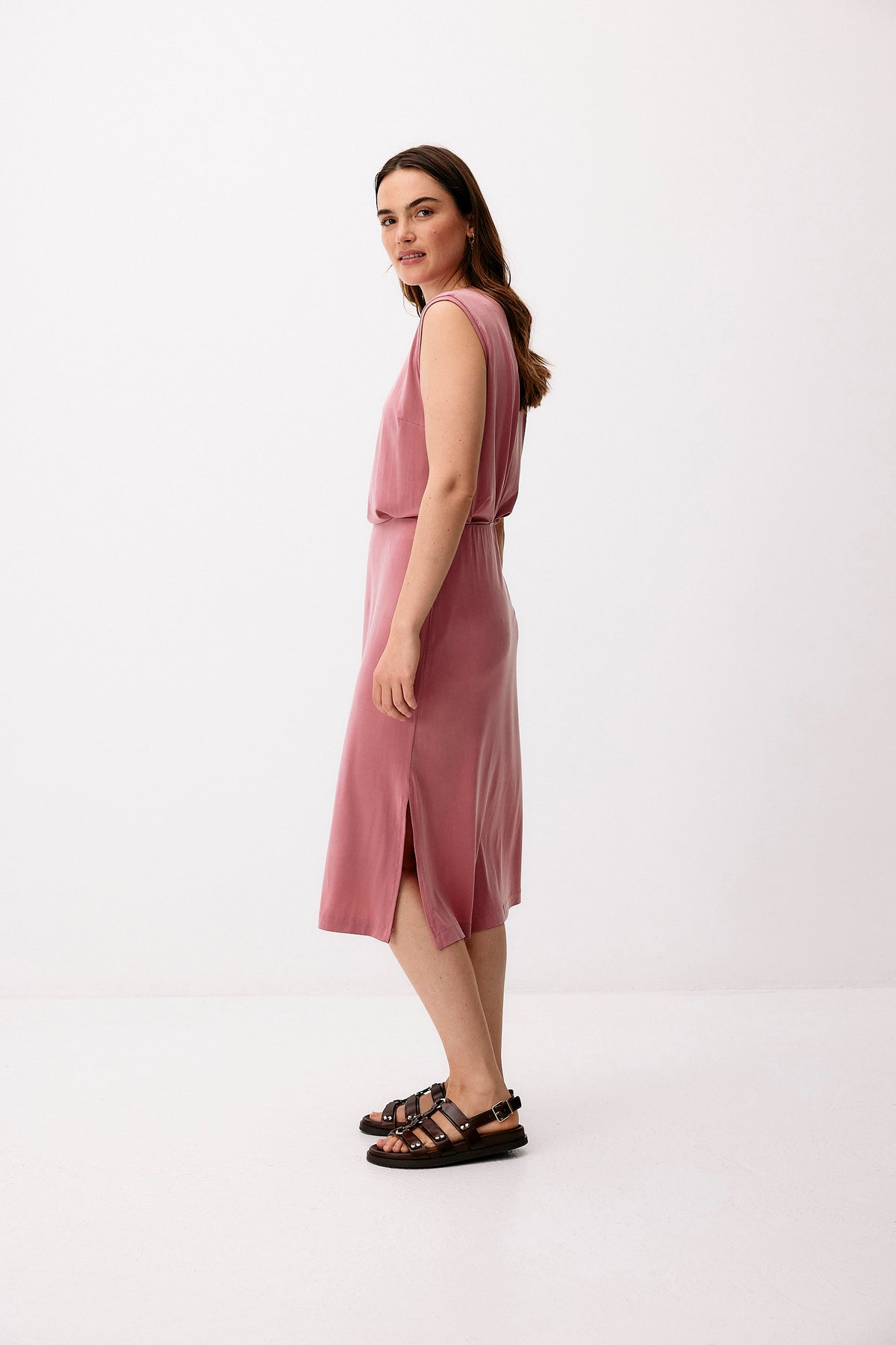 Cupro Midi Skirt - blush rose