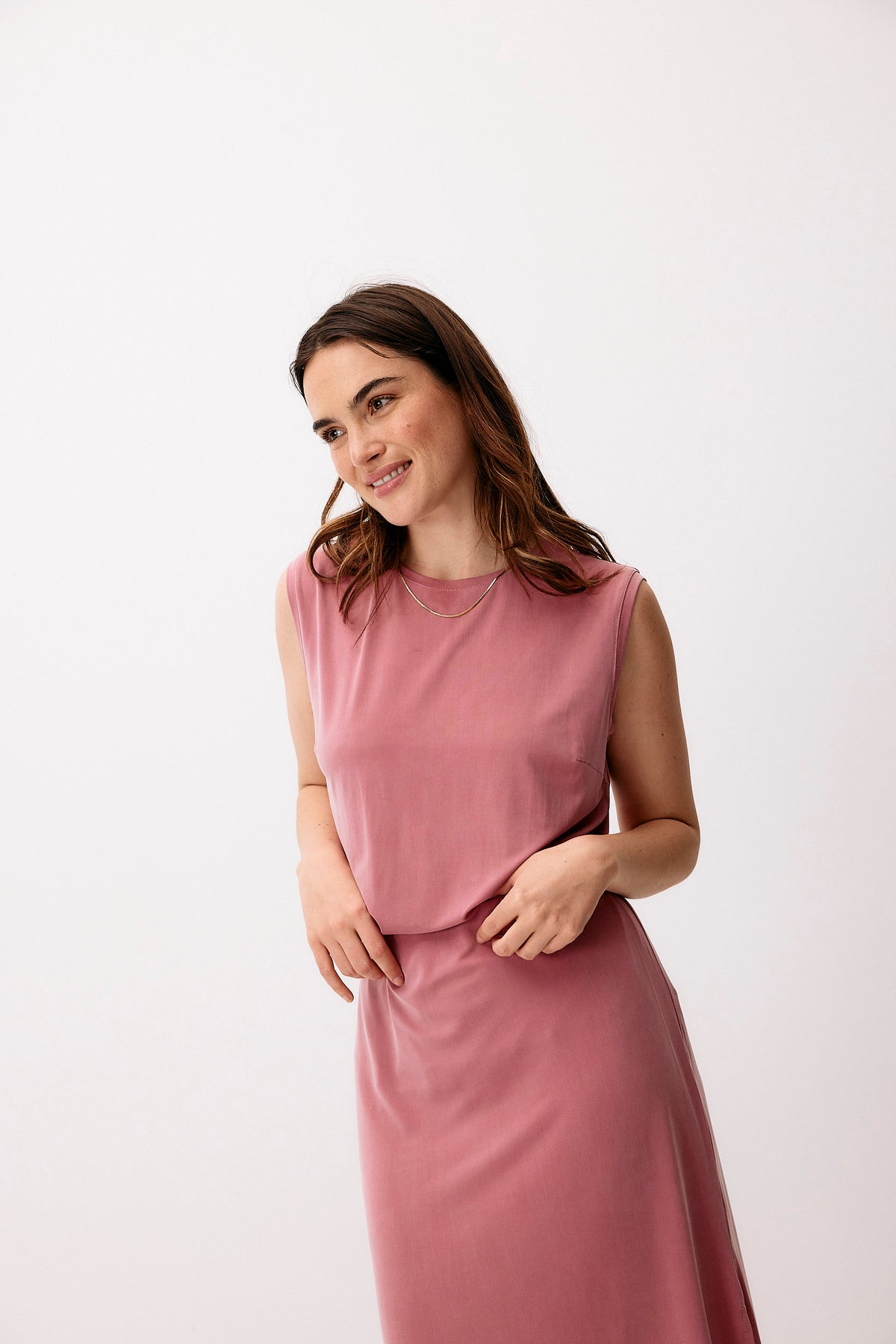 Cupro Sleeveless Top - blush rose