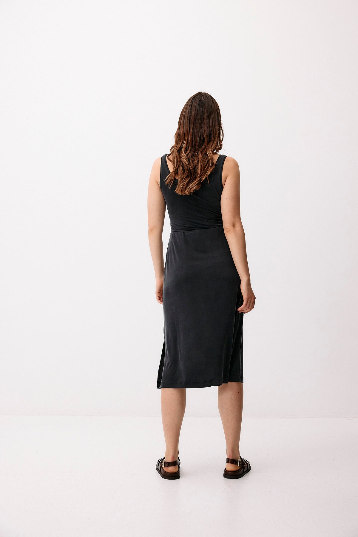 Cupro Midi Skirt - graphite