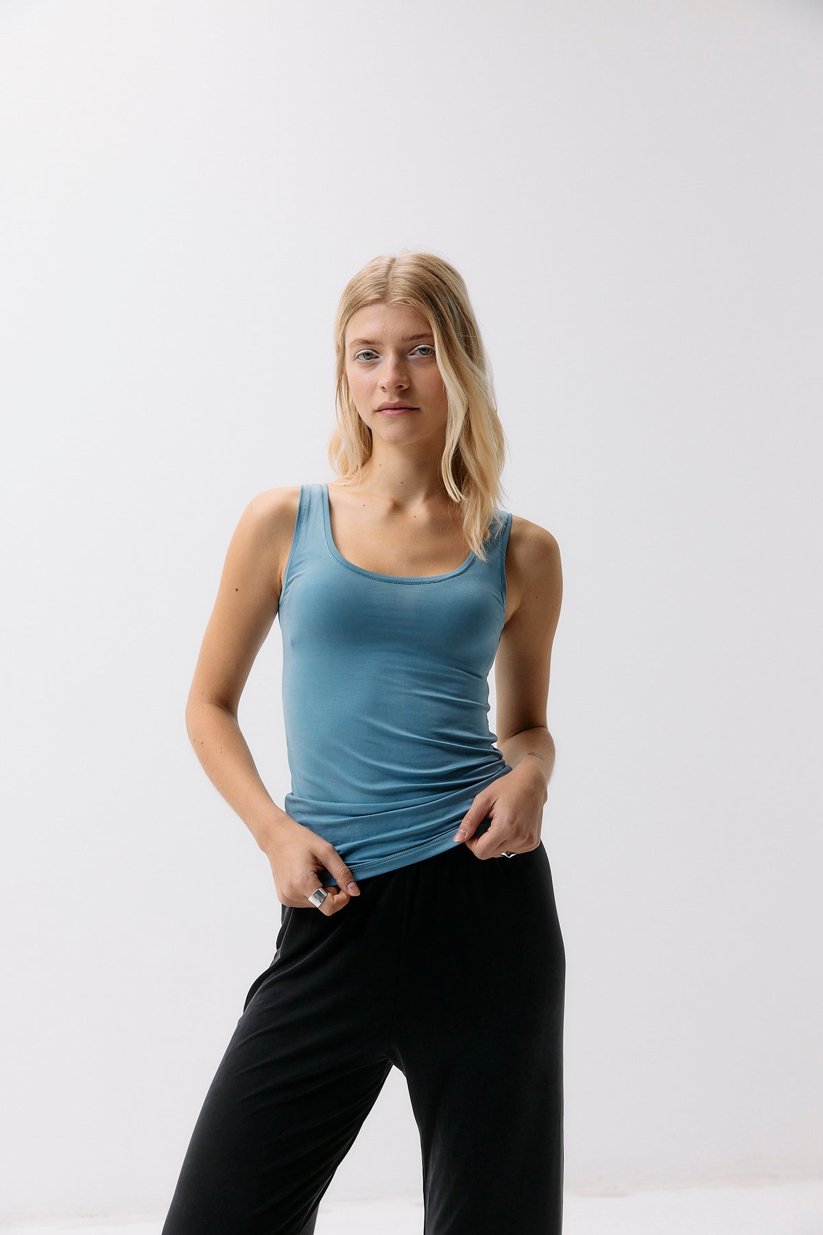 Cupro Tank Top - blue heaven