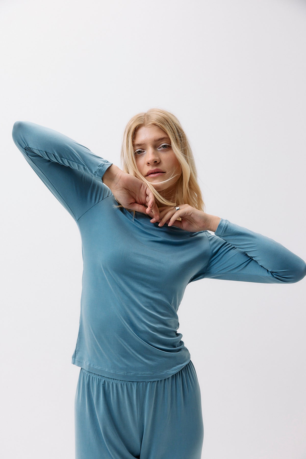 Cupro Classy Long Sleeve - blue heaven
