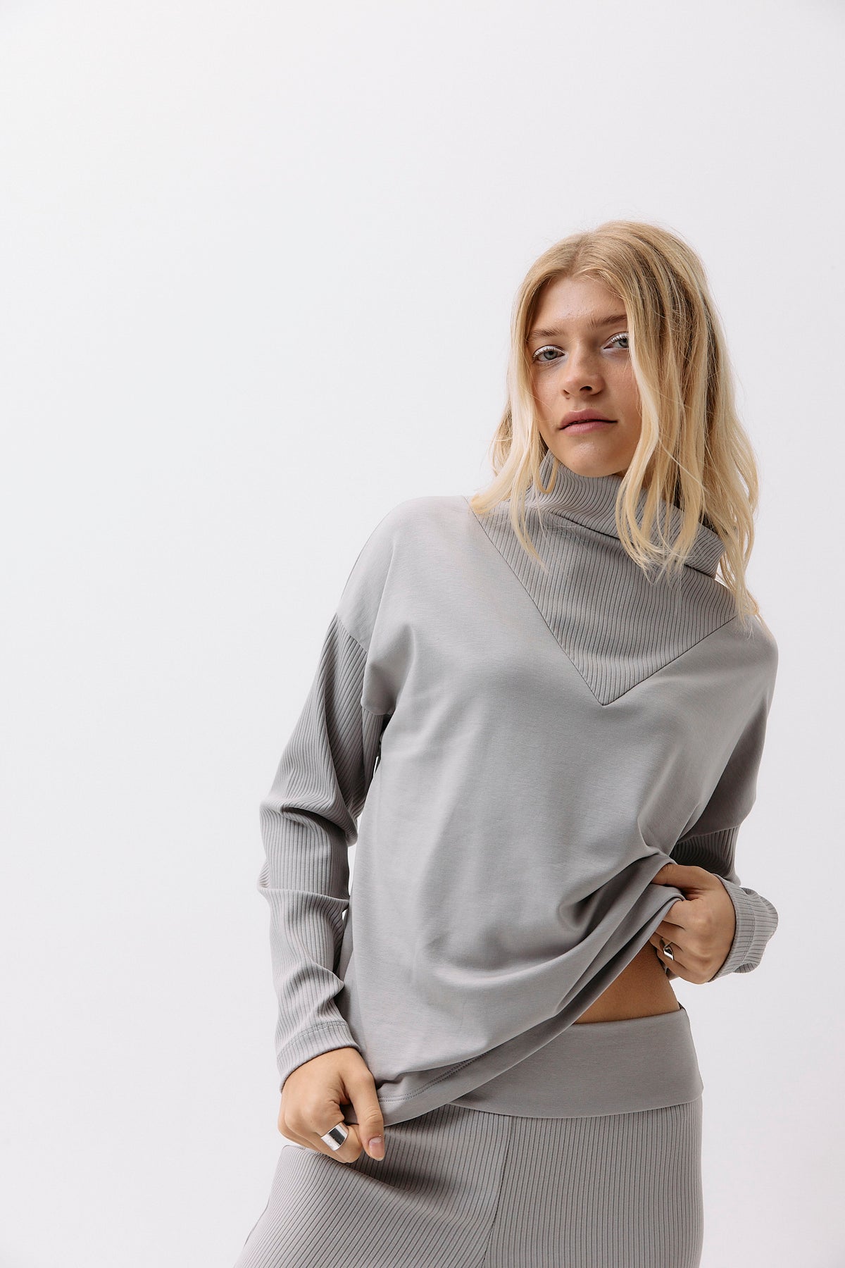 Formal Rib Sweater - opal grey