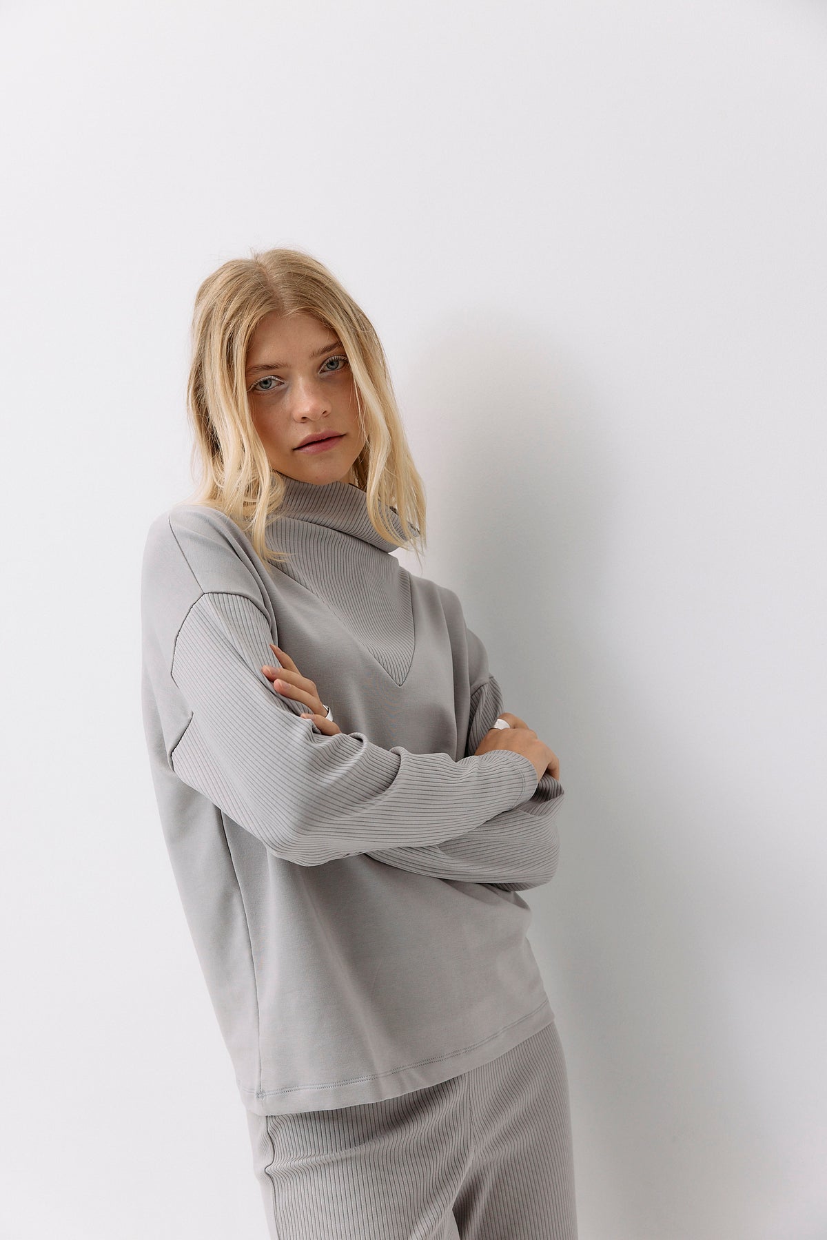Formal Rib Sweater - opal grey