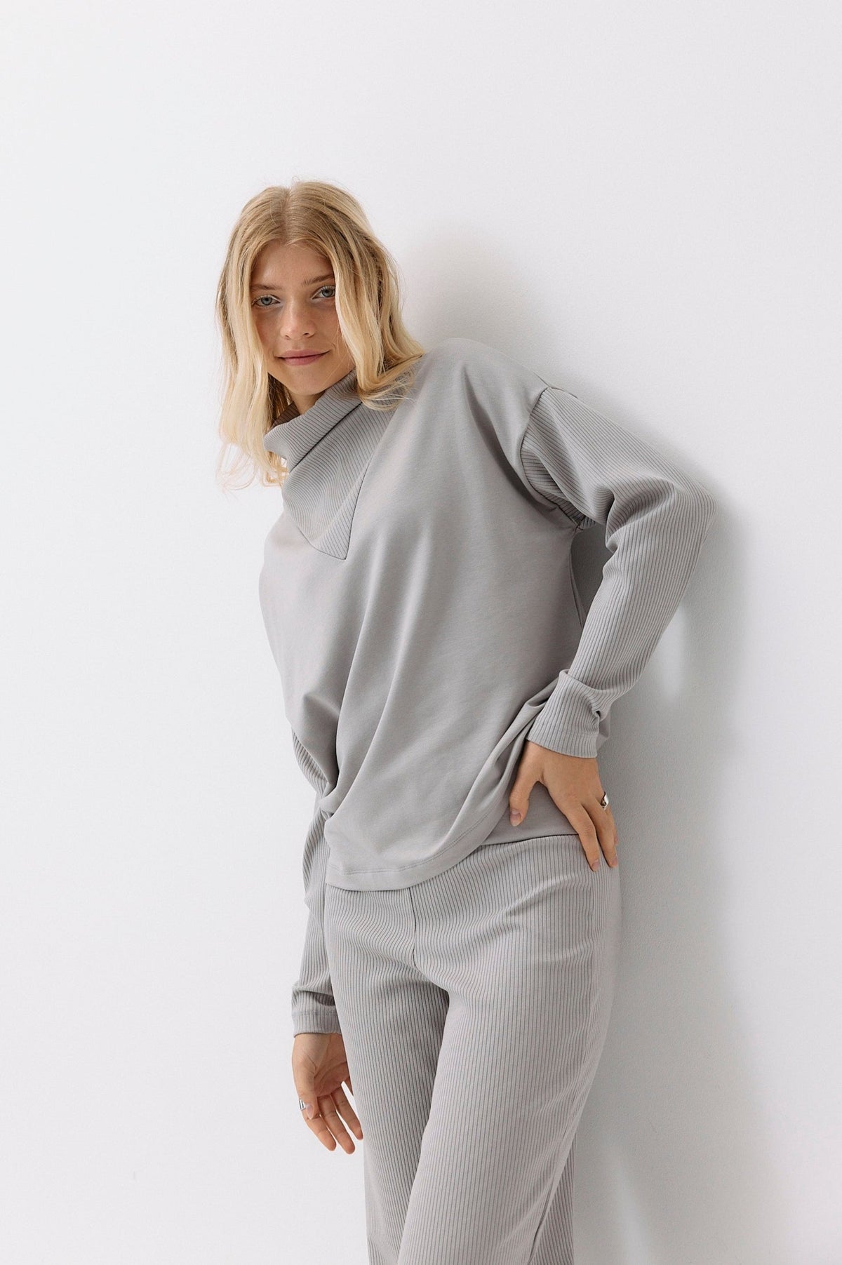 Formal Rib Sweater - opal grey