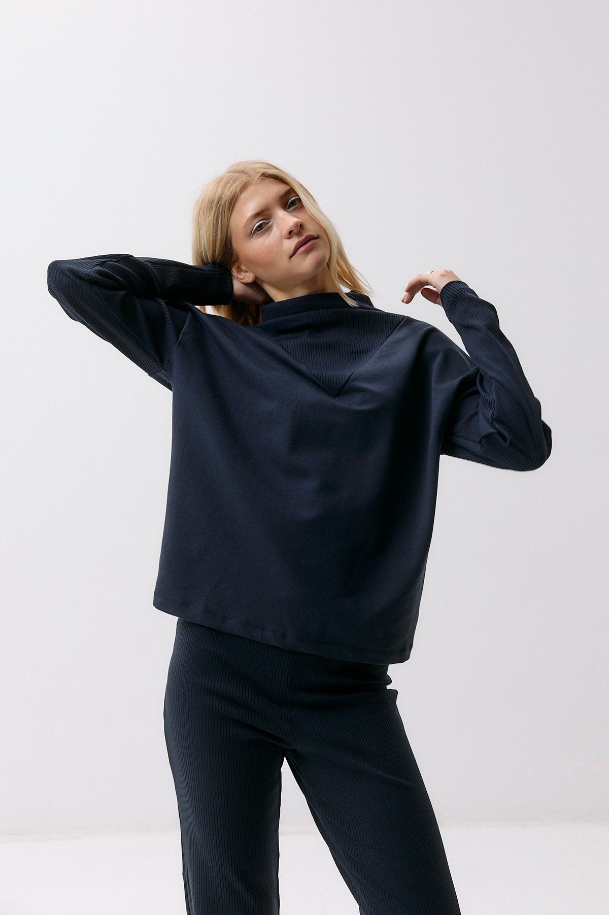 Formal Rib Sweater - blue note