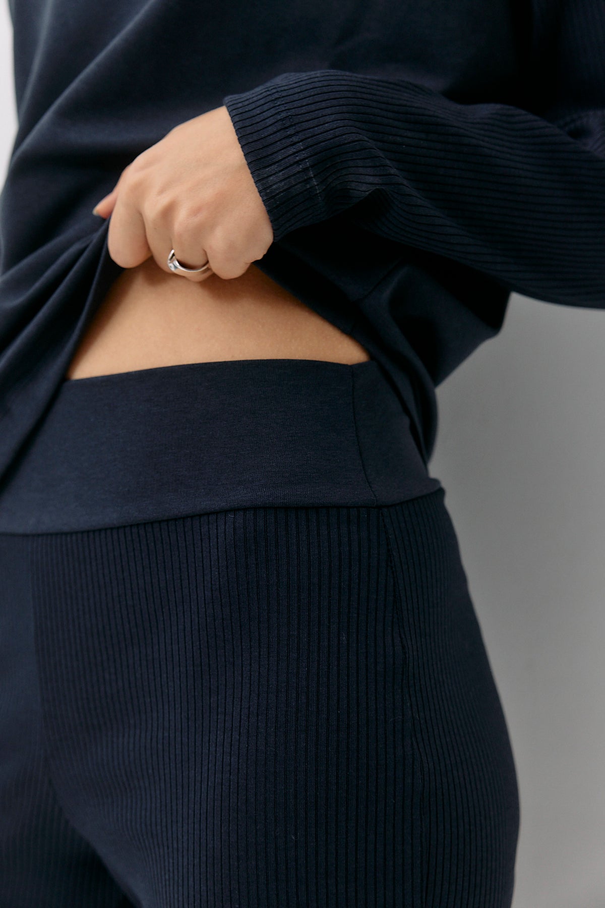 Formal Rib Pants - blue note