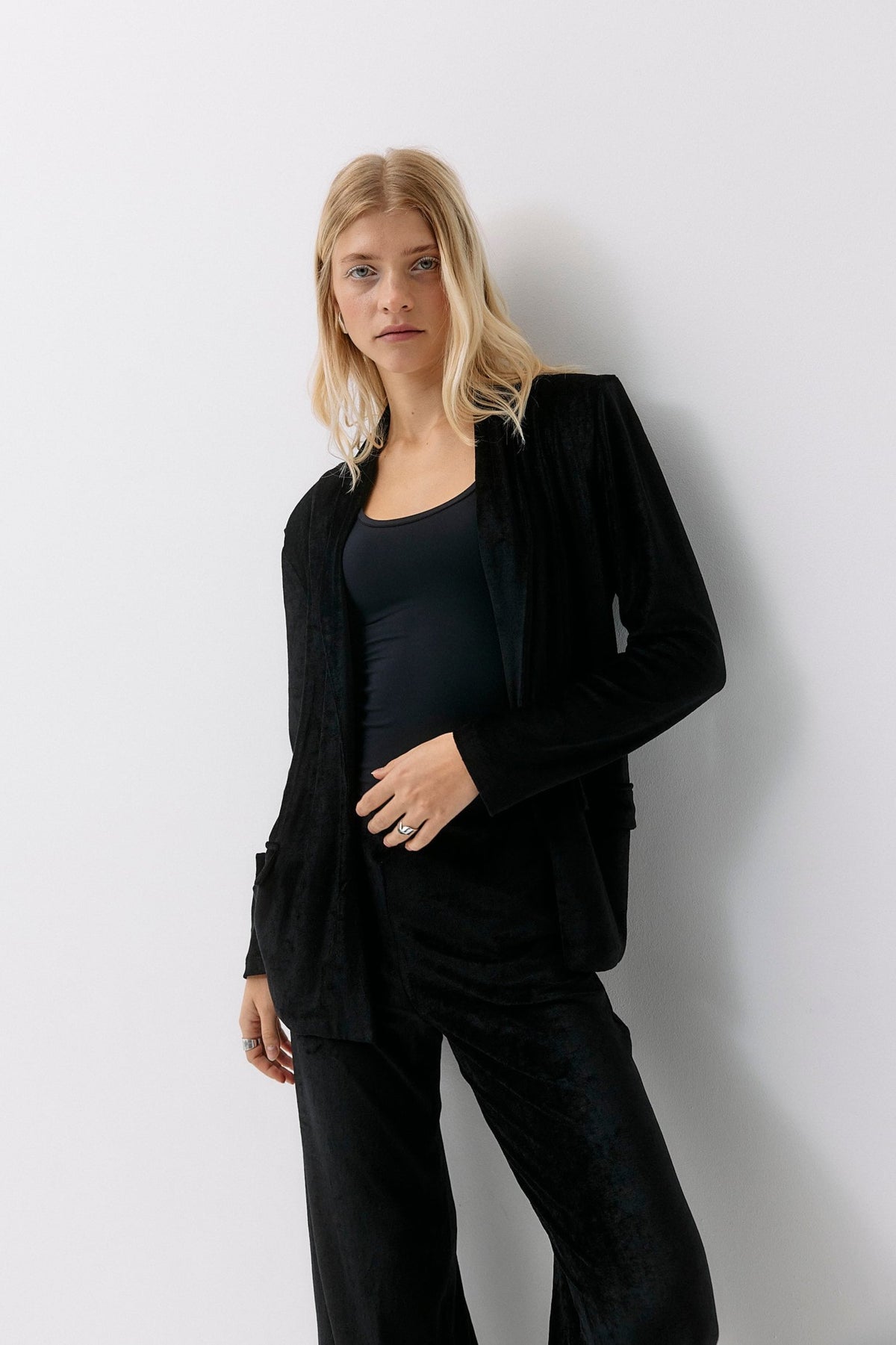 Velvet Blazer - black intense