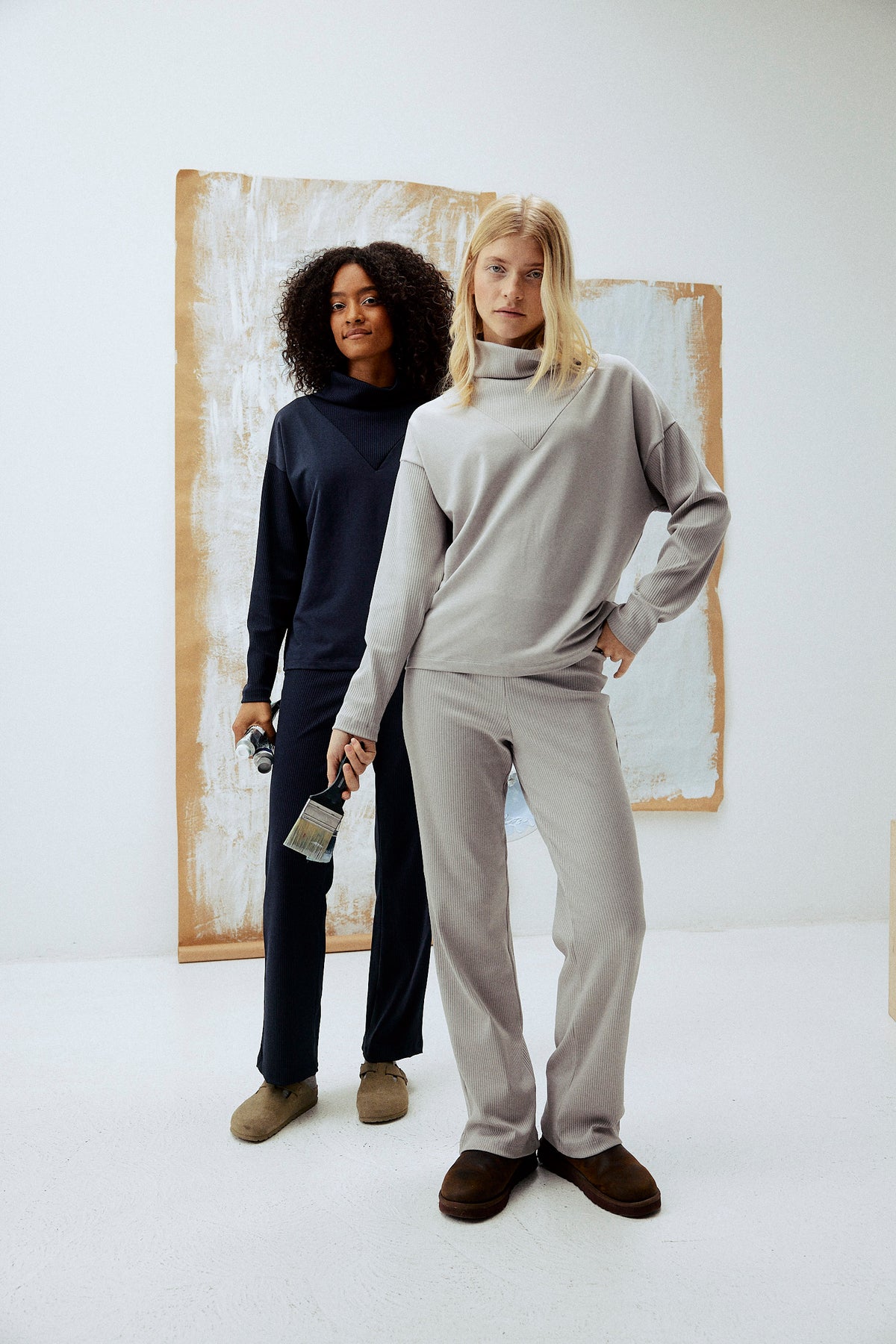 Formal Rib Pants - opal grey