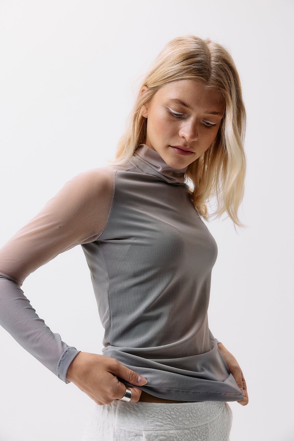 Sheer Tube Neck - pastel print