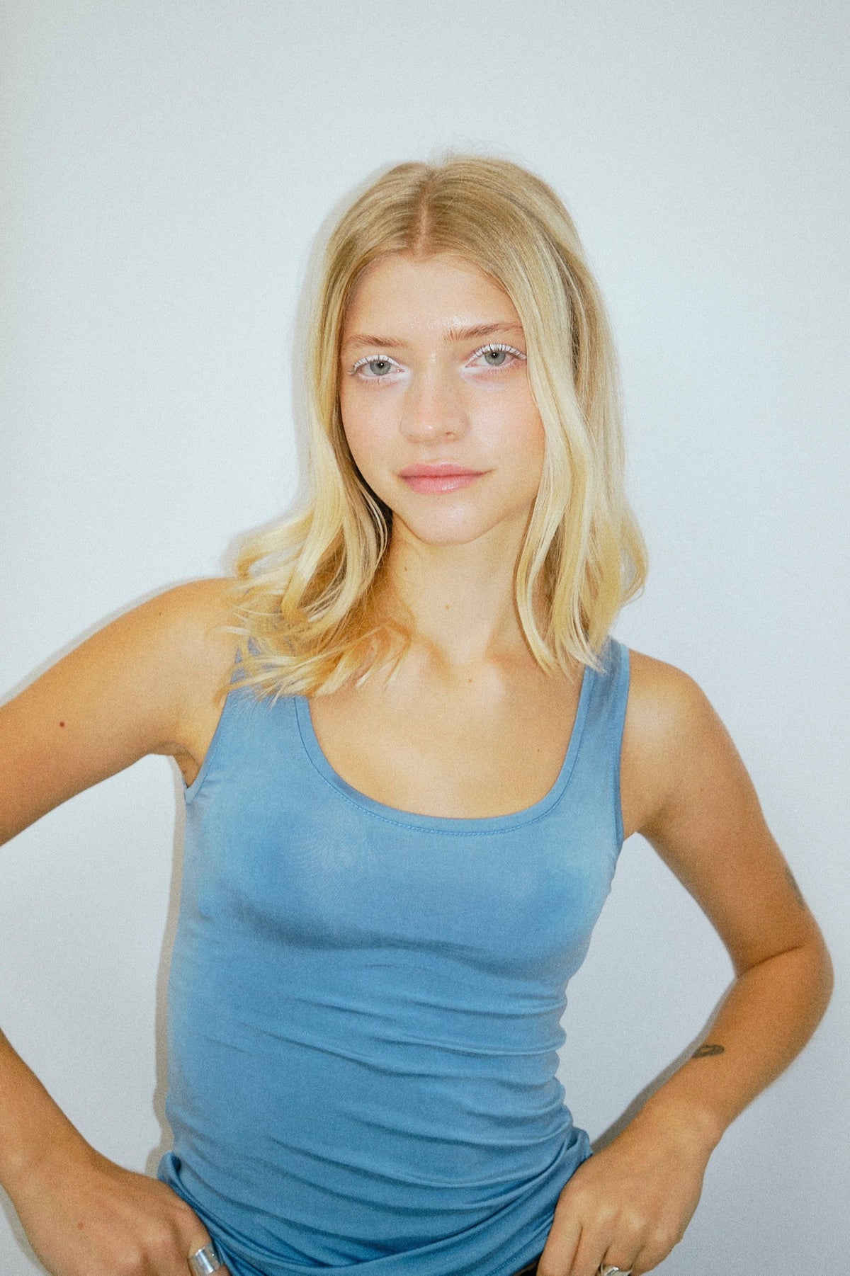Cupro Tank Top - blue heaven