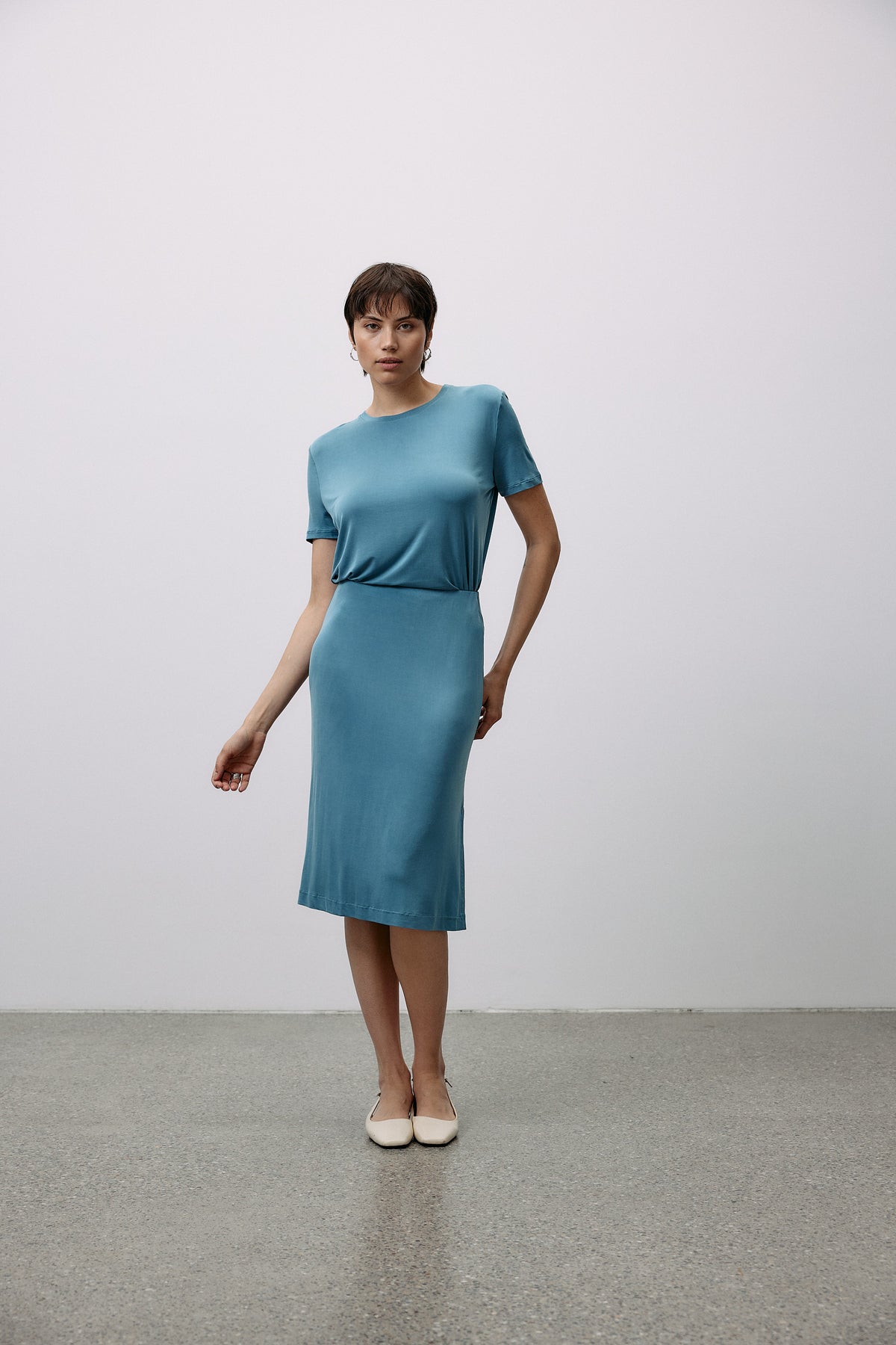 Cupro Short Sleeve - blue heaven