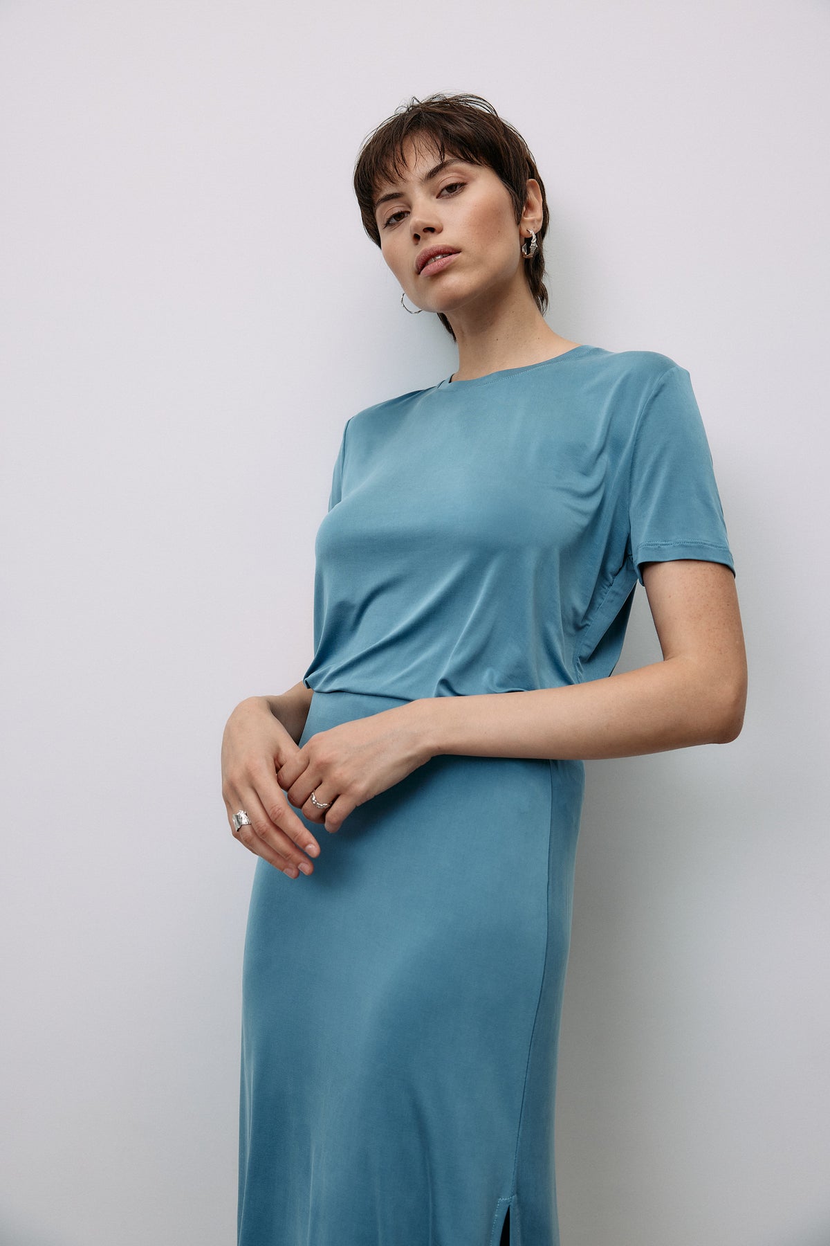 Cupro Short Sleeve - blue heaven