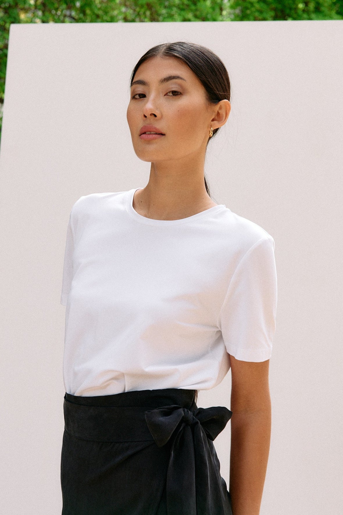 Woven Cupro Wrap Skirt - graphite