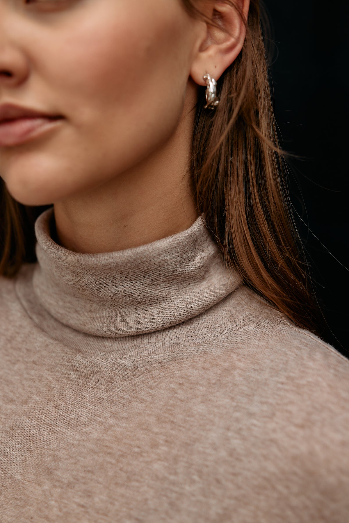 Light Cotton Tube Neck - beige melange