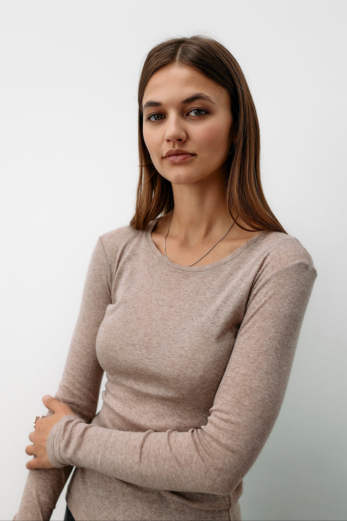 Light Cotton Long Sleeve - beige melange