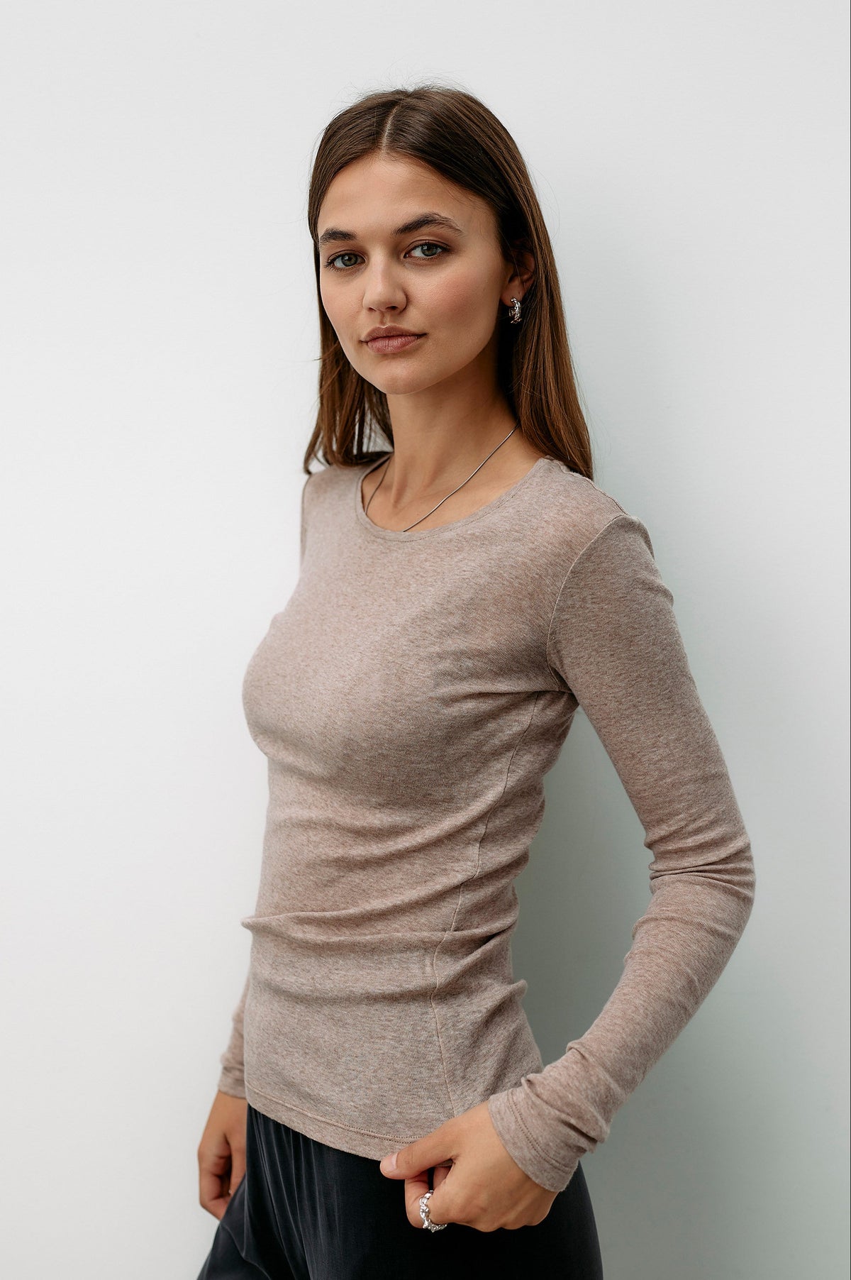 Light Cotton Long Sleeve - beige melange