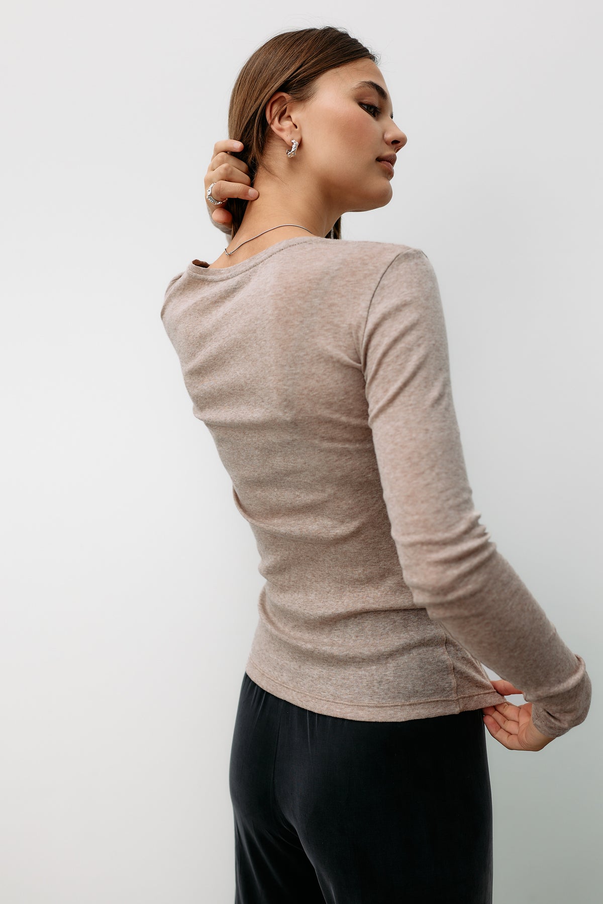 Light Cotton Long Sleeve - beige melange