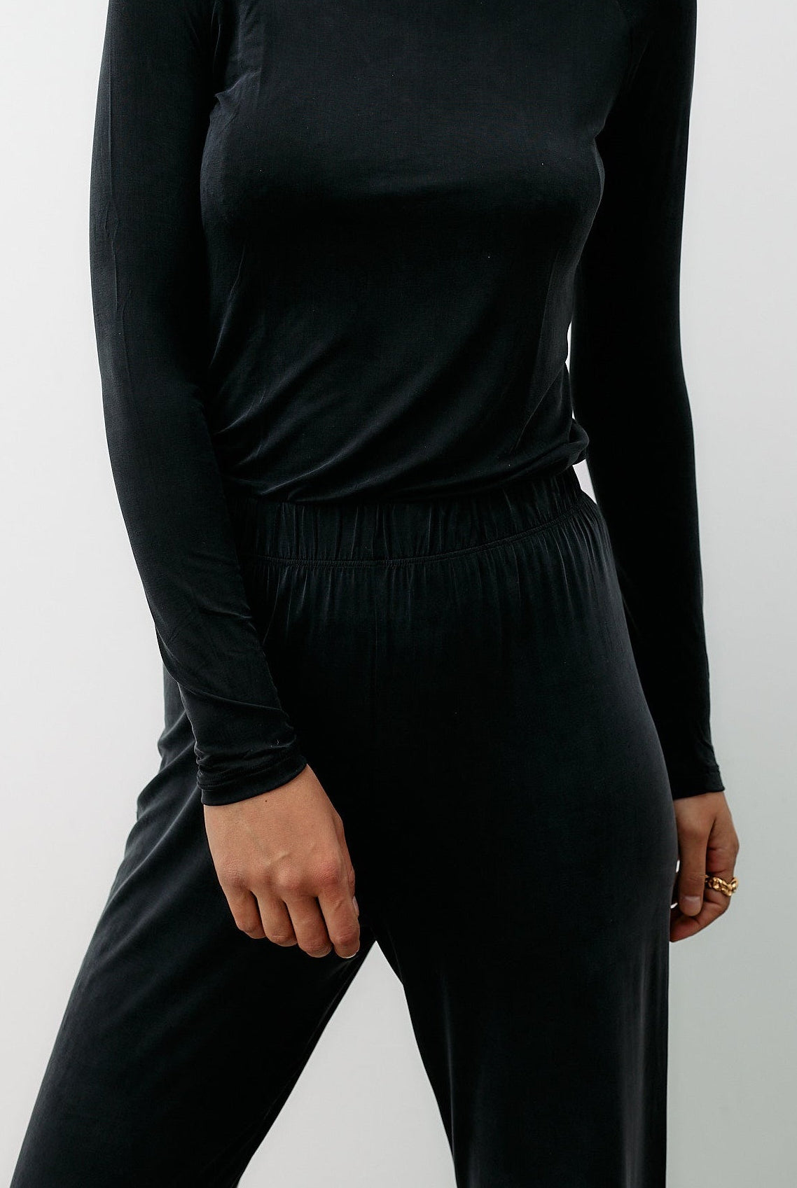 Cupro High Waist Pants - graphite