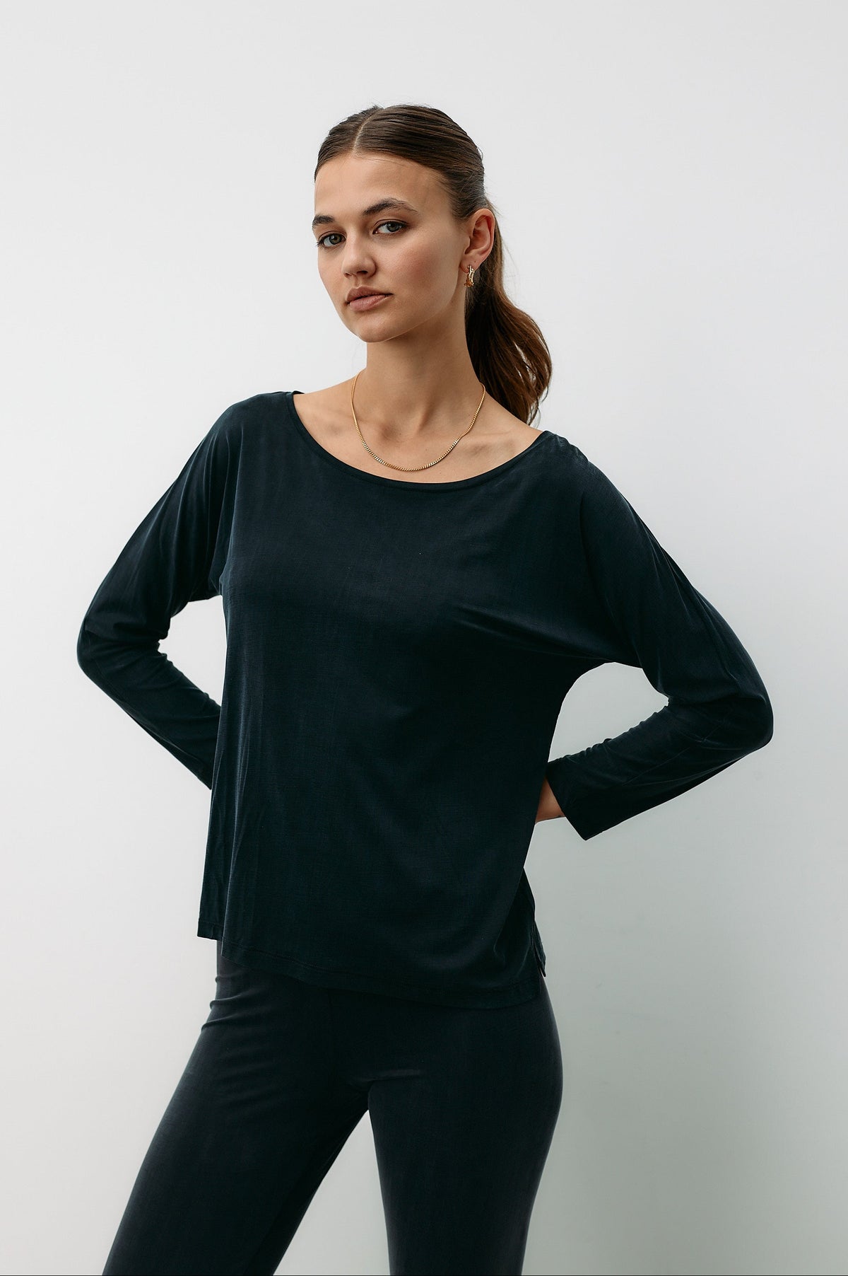 Cupro Plain Top - graphite