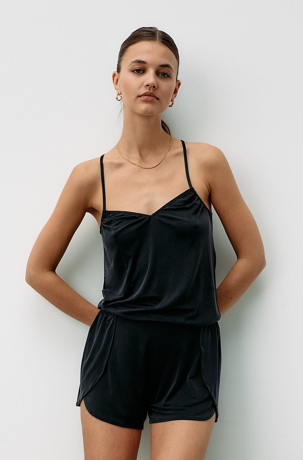 Cupro Strap Top - graphite
