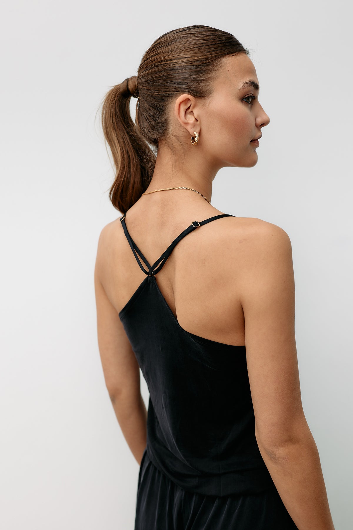 Cupro Strap Top - graphite