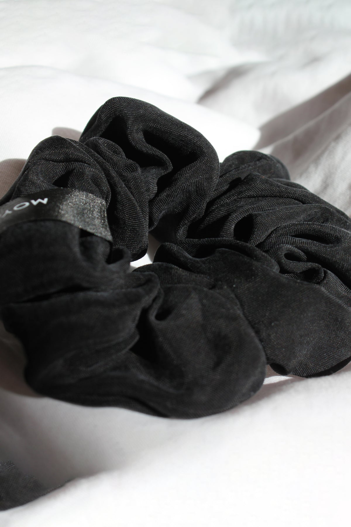 Woven Cupro Scrunchie medium - graphite