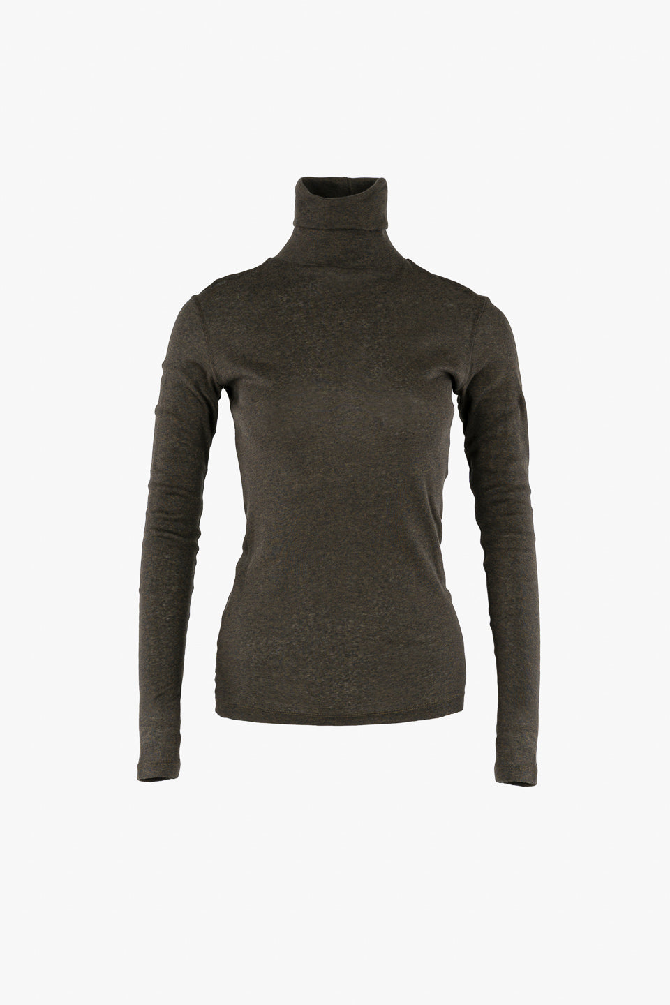 Light Cotton Tube Neck - olive melange