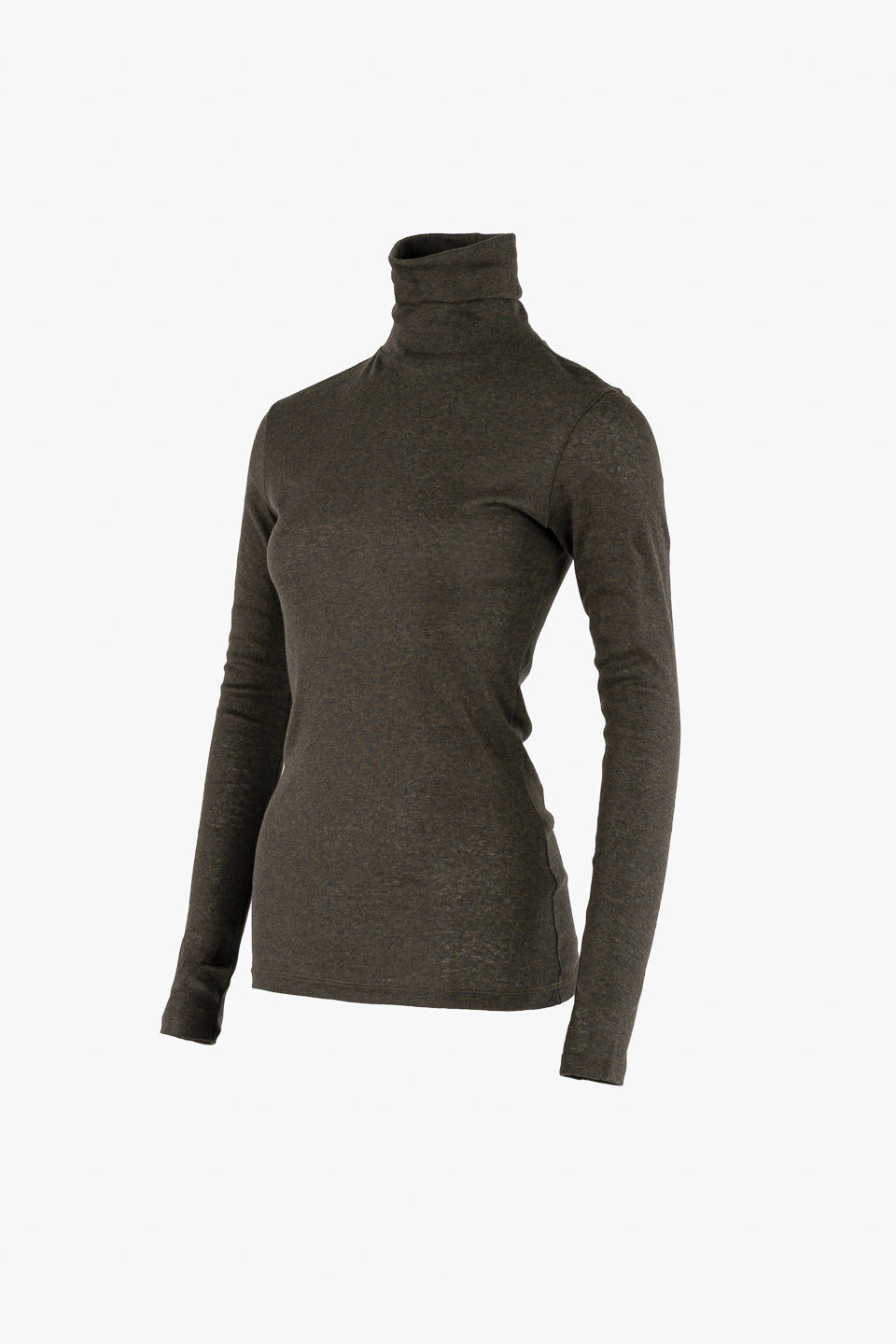 Light Cotton Tube Neck - olive melange