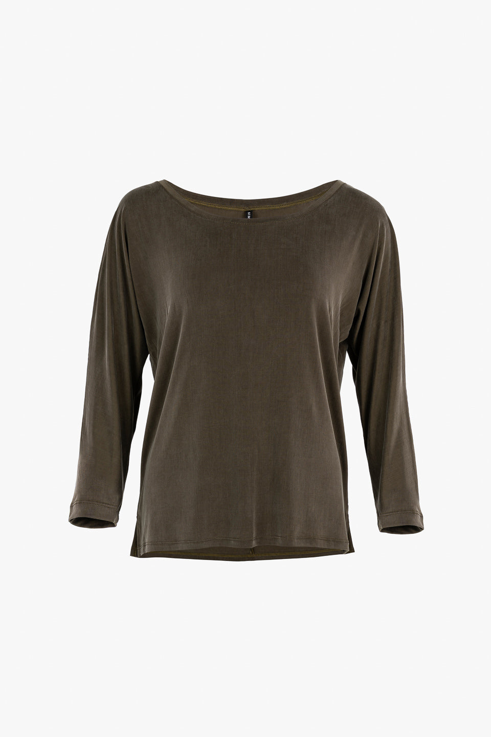 Cupro Plain Top - dusty olive