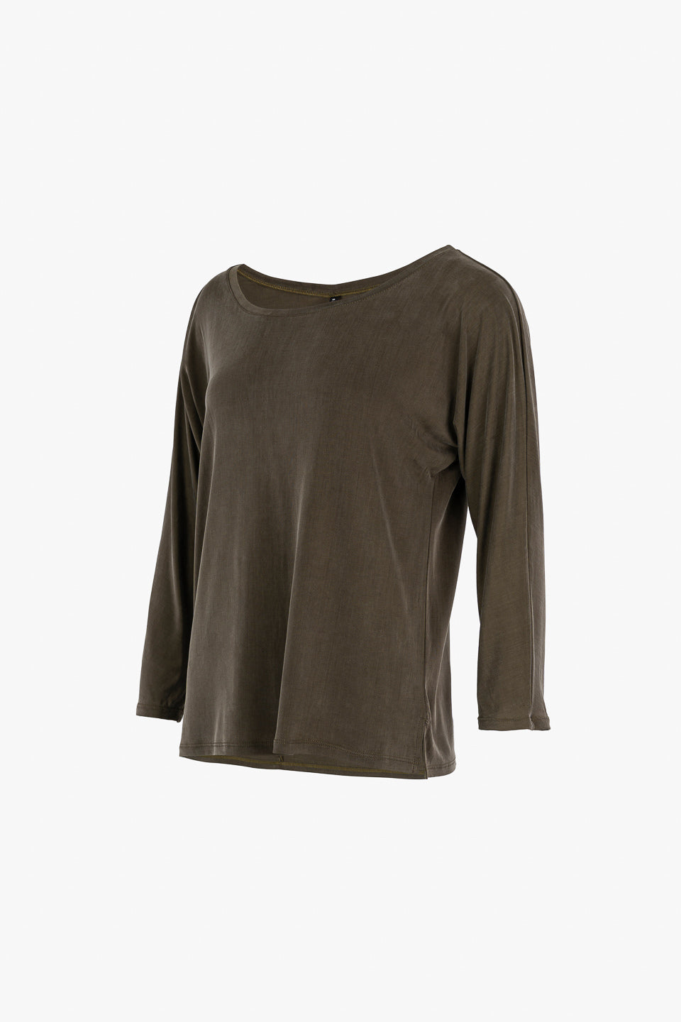 Cupro Plain Top - dusty olive
