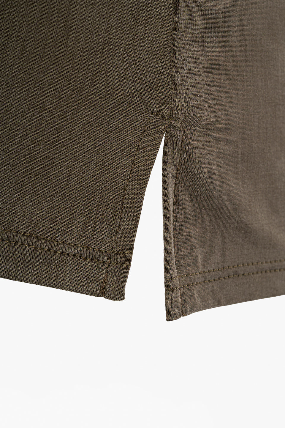 Cupro Plain Top - dusty olive