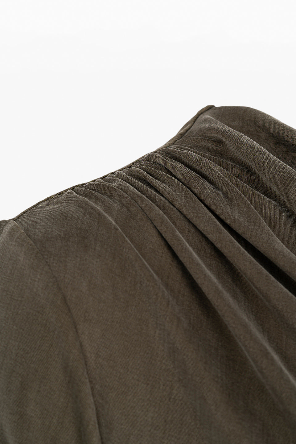 Cupro Draped Long Sleeve - dusty olive