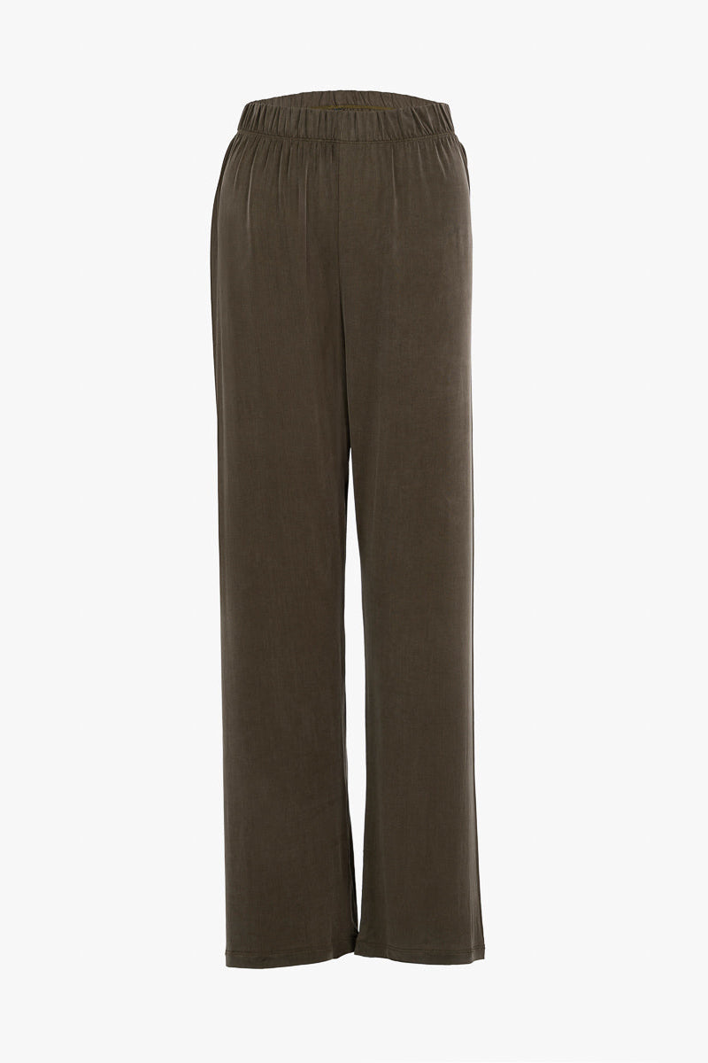 Cupro High Waist Pants - dusty olive