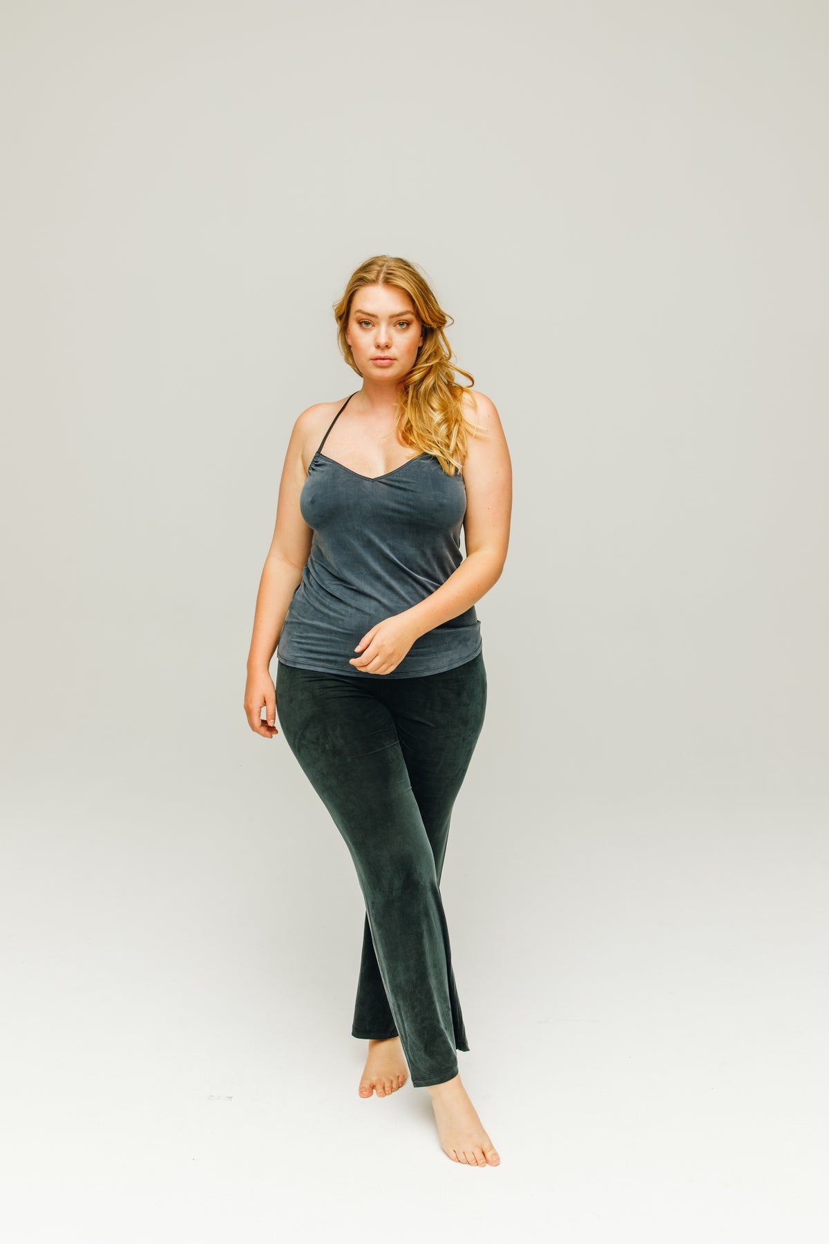 Cupro Strap Top - midnight blue