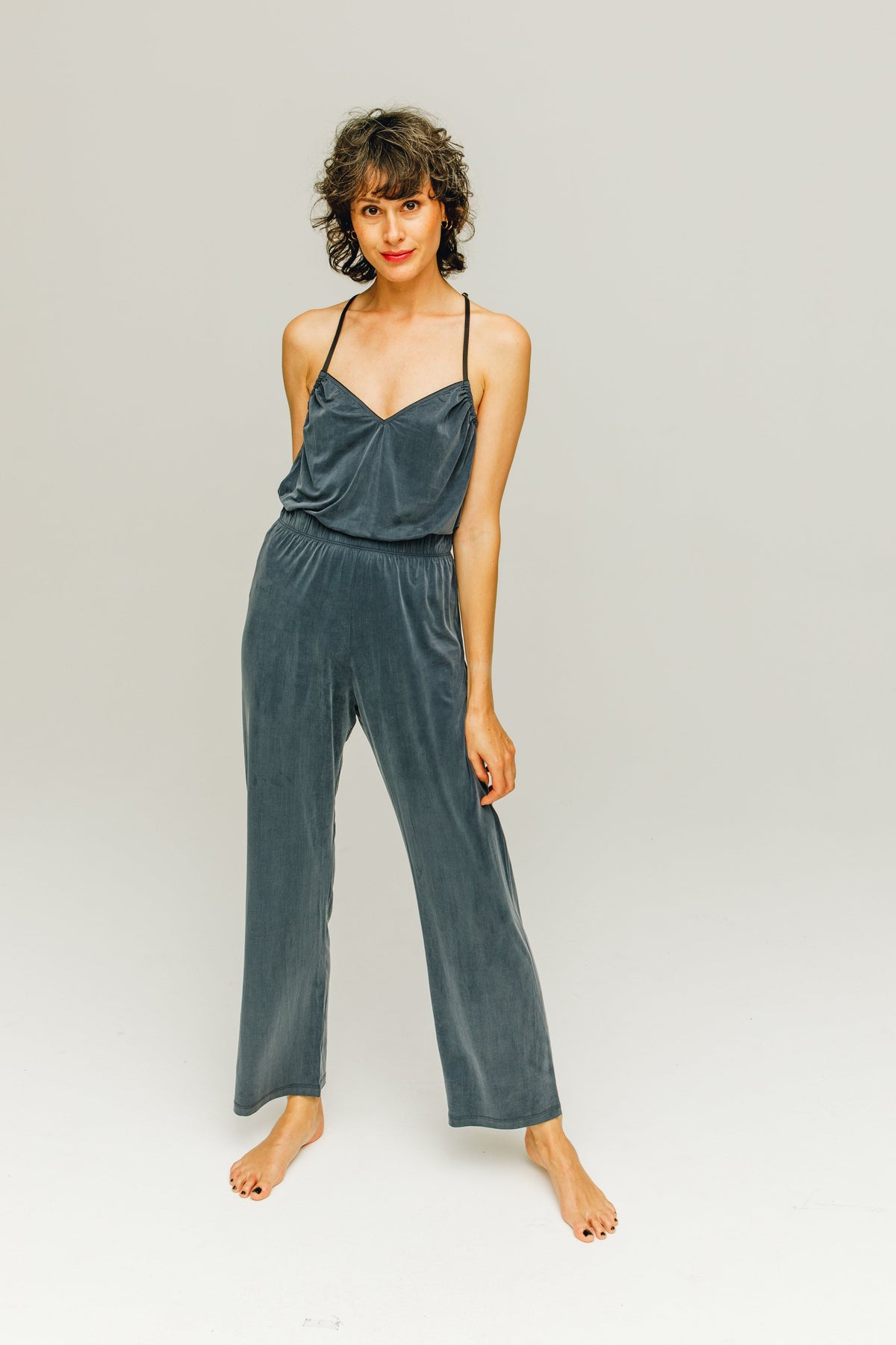 Cupro Strap Top - midnight blue